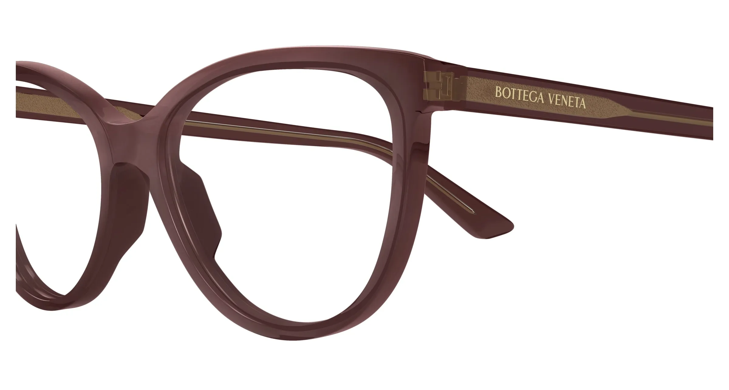 Bottega Veneta BV1313O 010 Montature da vista Acetato Bordeaux Trasparente Cat Eye - immagine 3