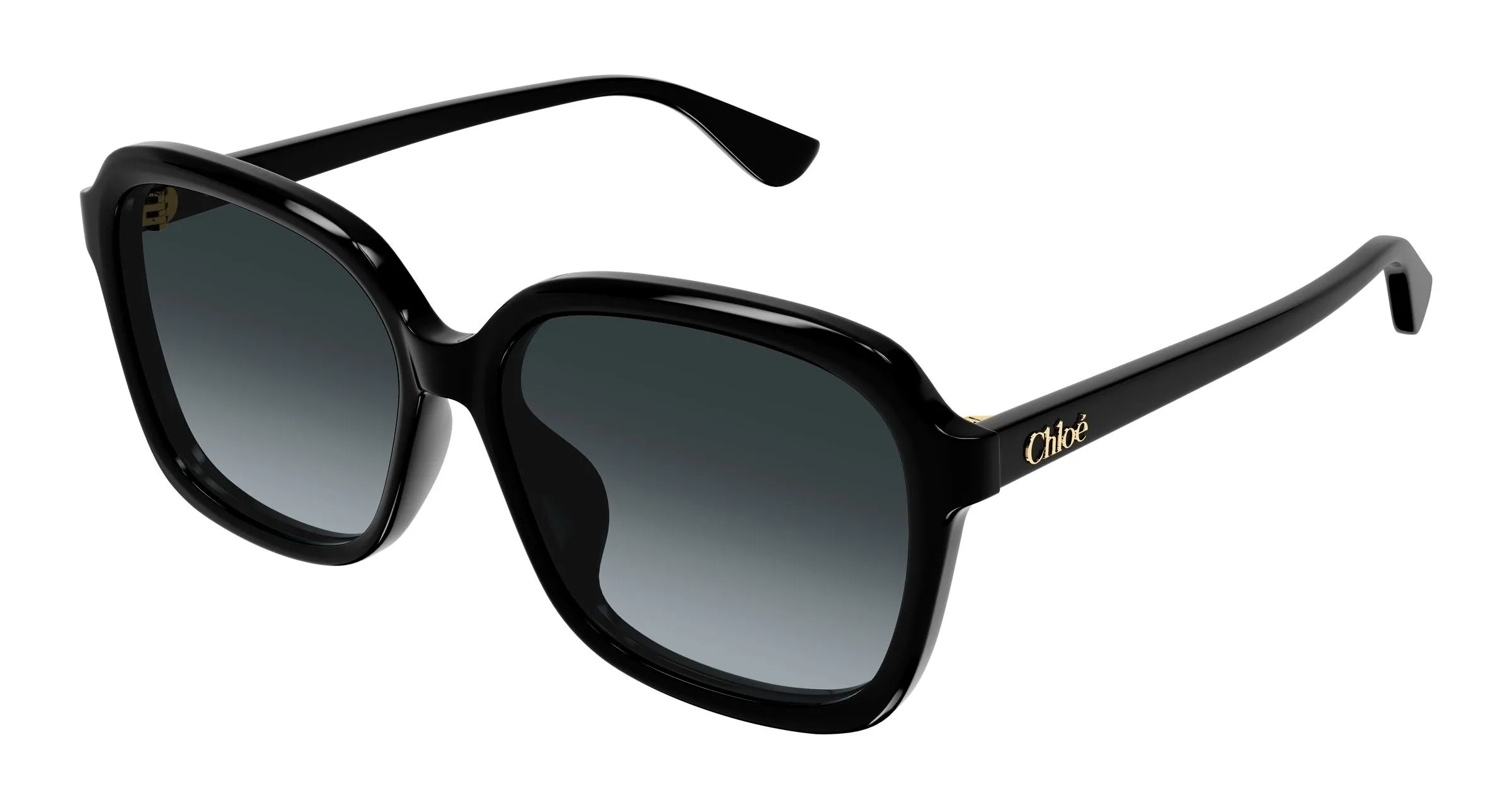 Chloé CH0390SK 001 Occhiali da sole Acetato Nero Grigio Squadrata Sfumato - immagine 1