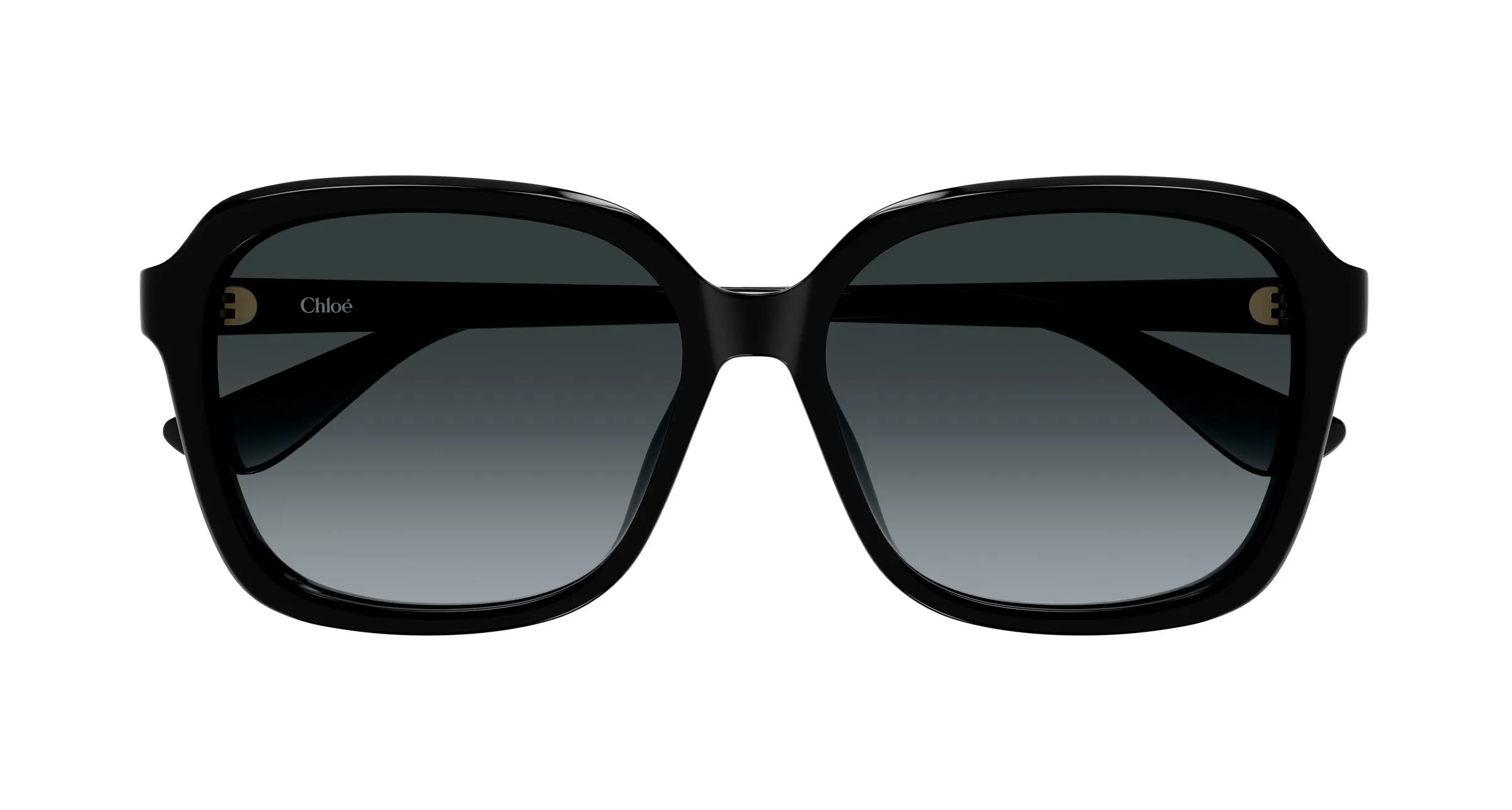 Chloé CH0390SK 001 Occhiali da sole Acetato Nero Grigio Squadrata Sfumato - immagine 2