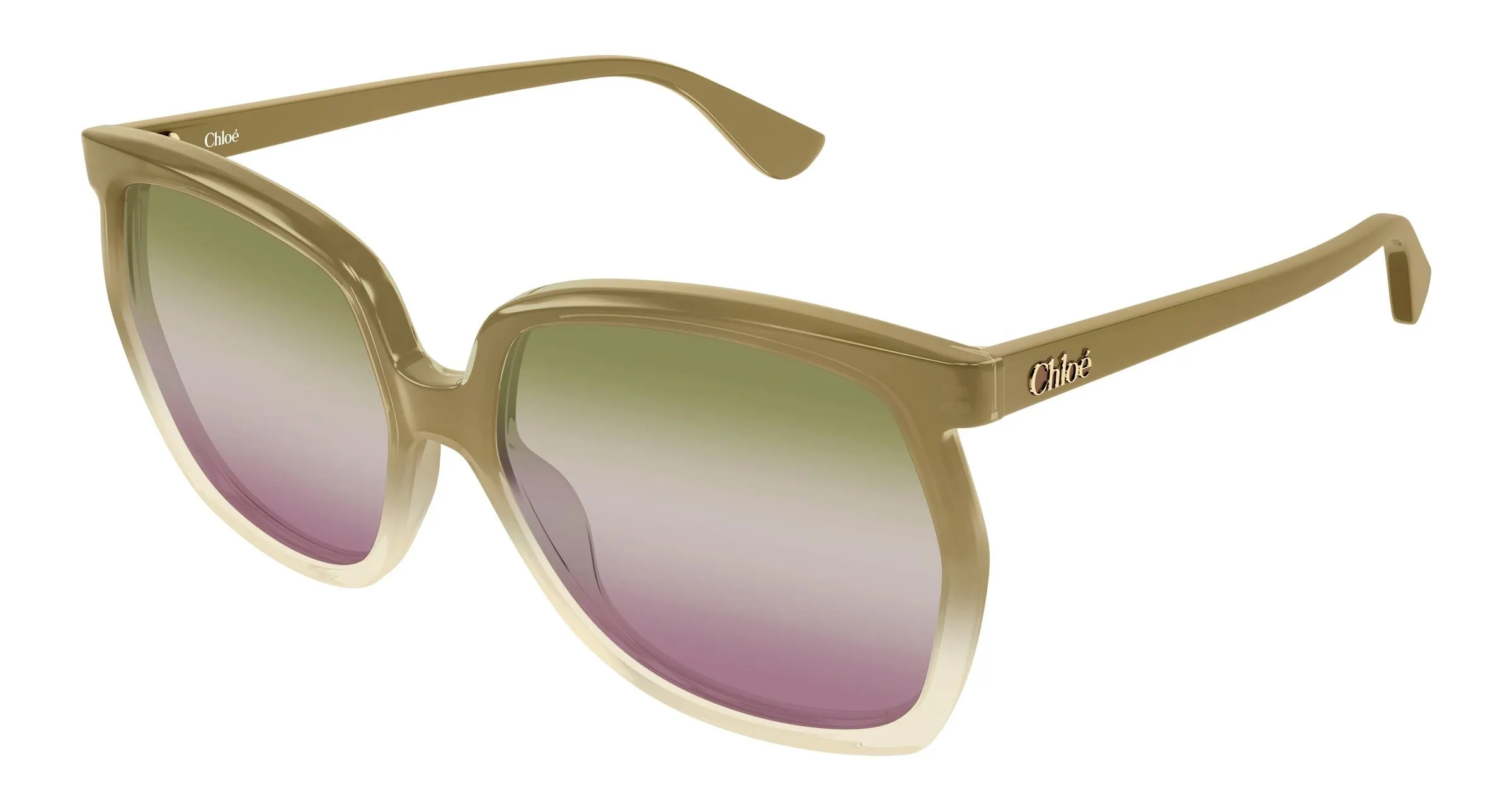 Chloé CH0389S 004 Occhiali da sole Acetato Bronzo Verde Squadrata Sfumato - immagine 1