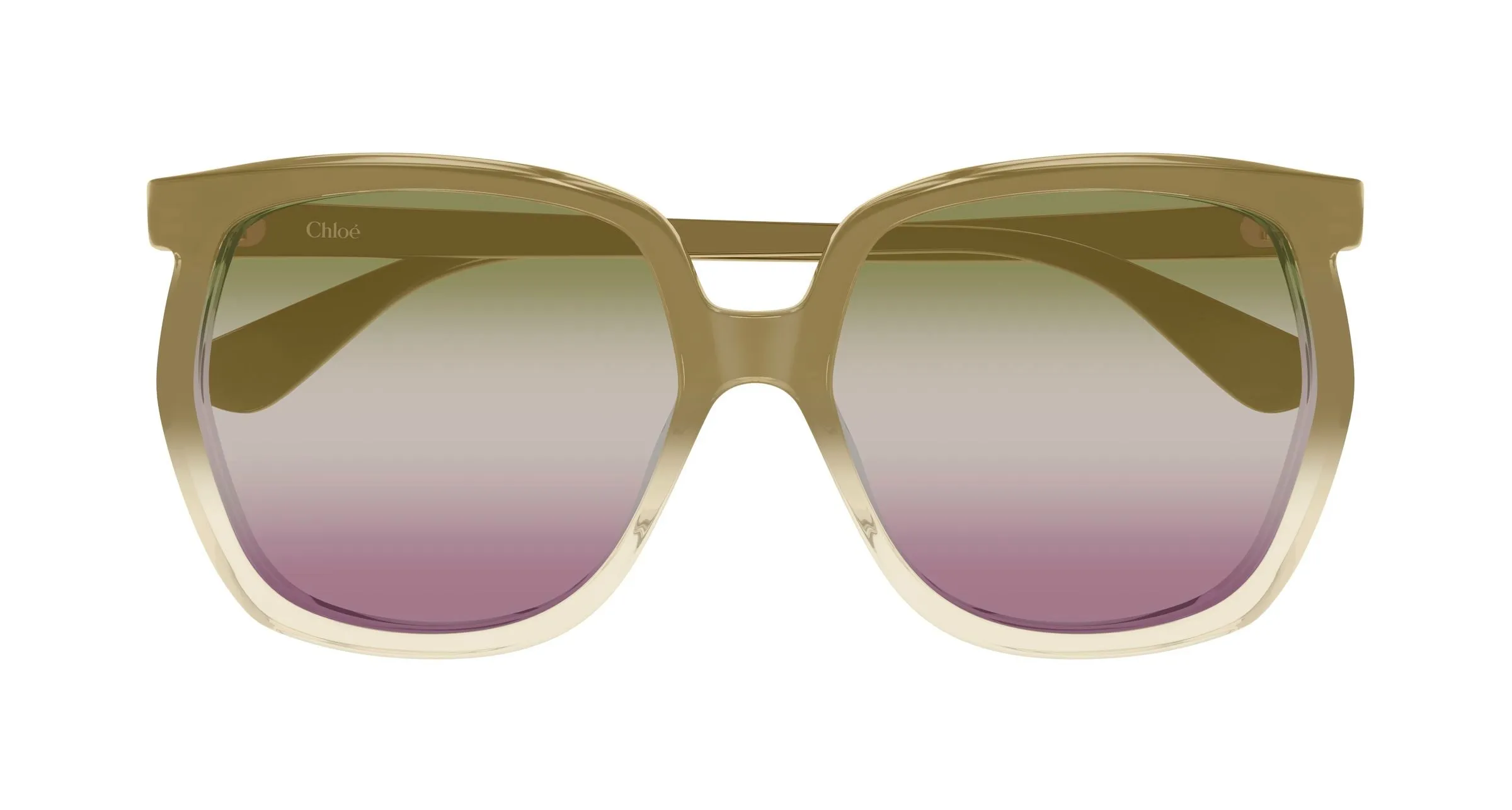 Chloé CH0389S 004 Occhiali da sole Acetato Bronzo Verde Squadrata Sfumato - immagine 2