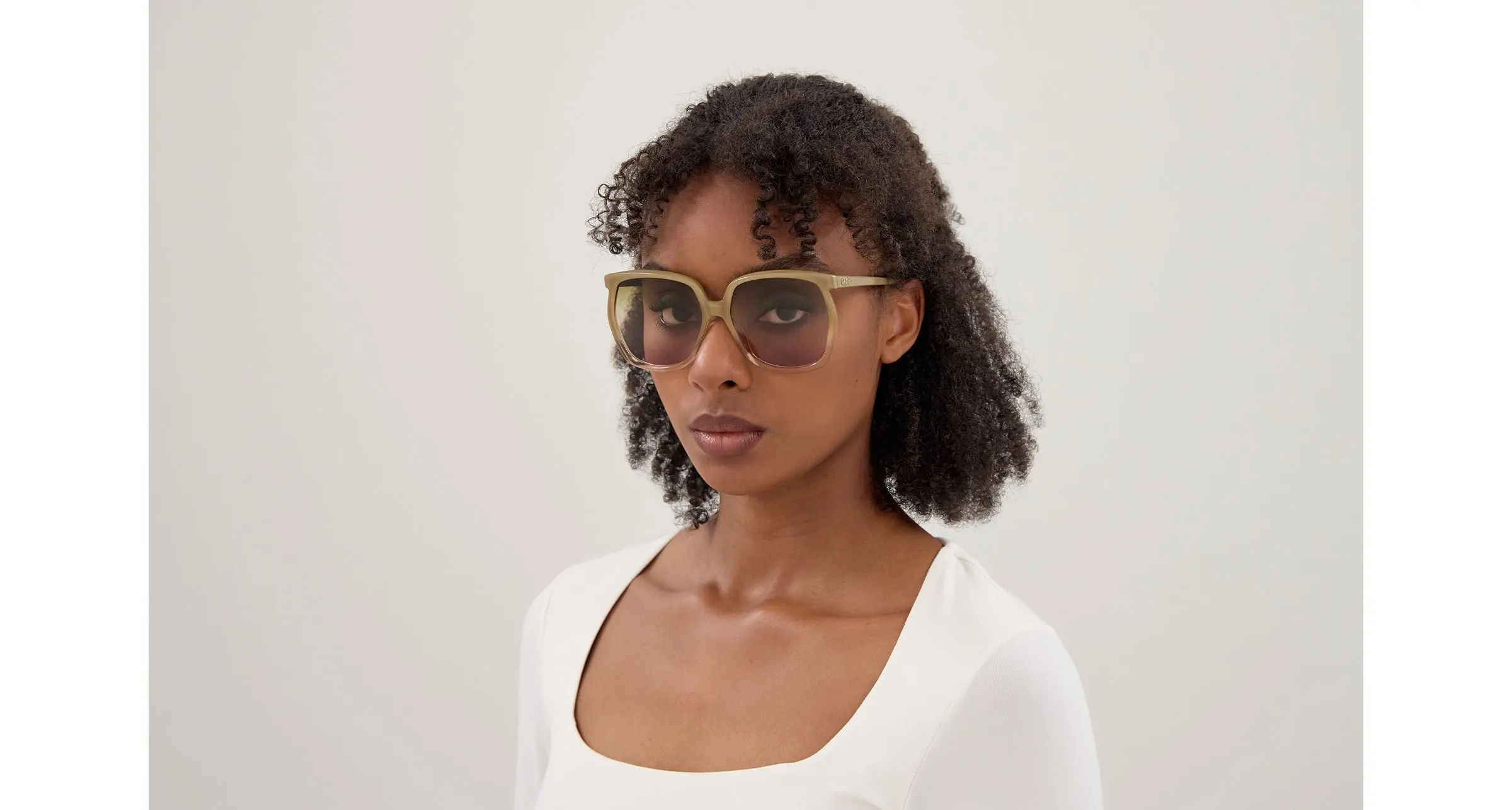 Chloé CH0389S 004 Occhiali da sole Acetato Bronzo Verde Squadrata Sfumato - immagine 3