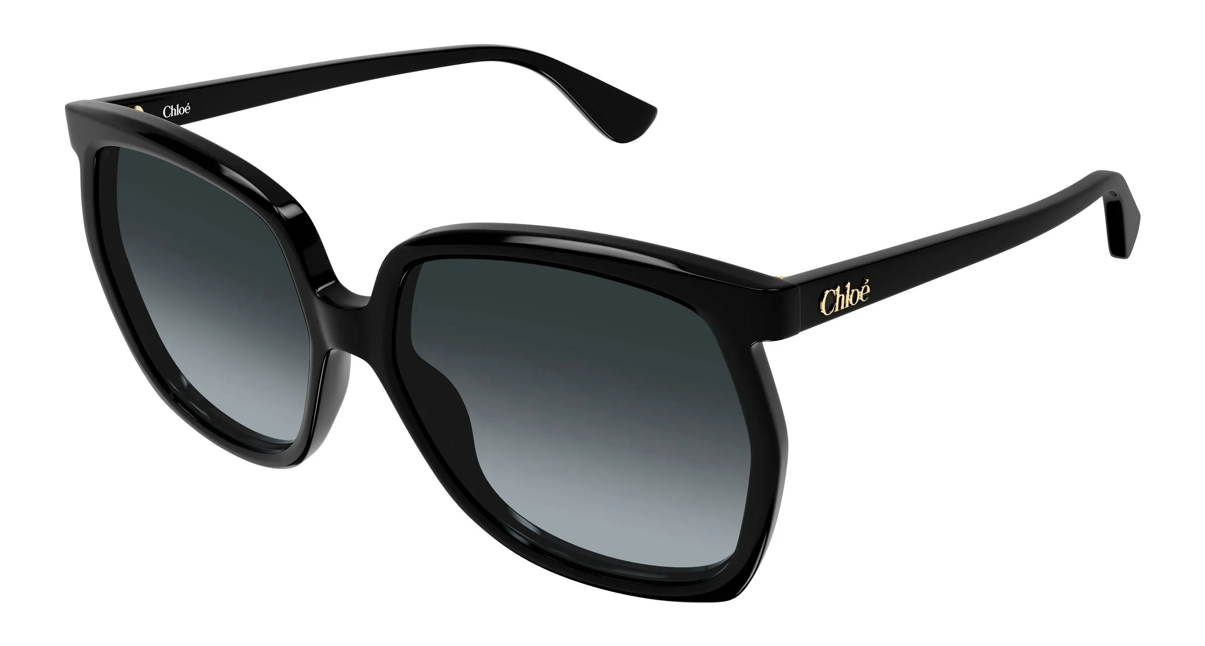Chloé CH0389S 001 Occhiali da sole Acetato Nero Grigio Squadrata Sfumato - immagine 1
