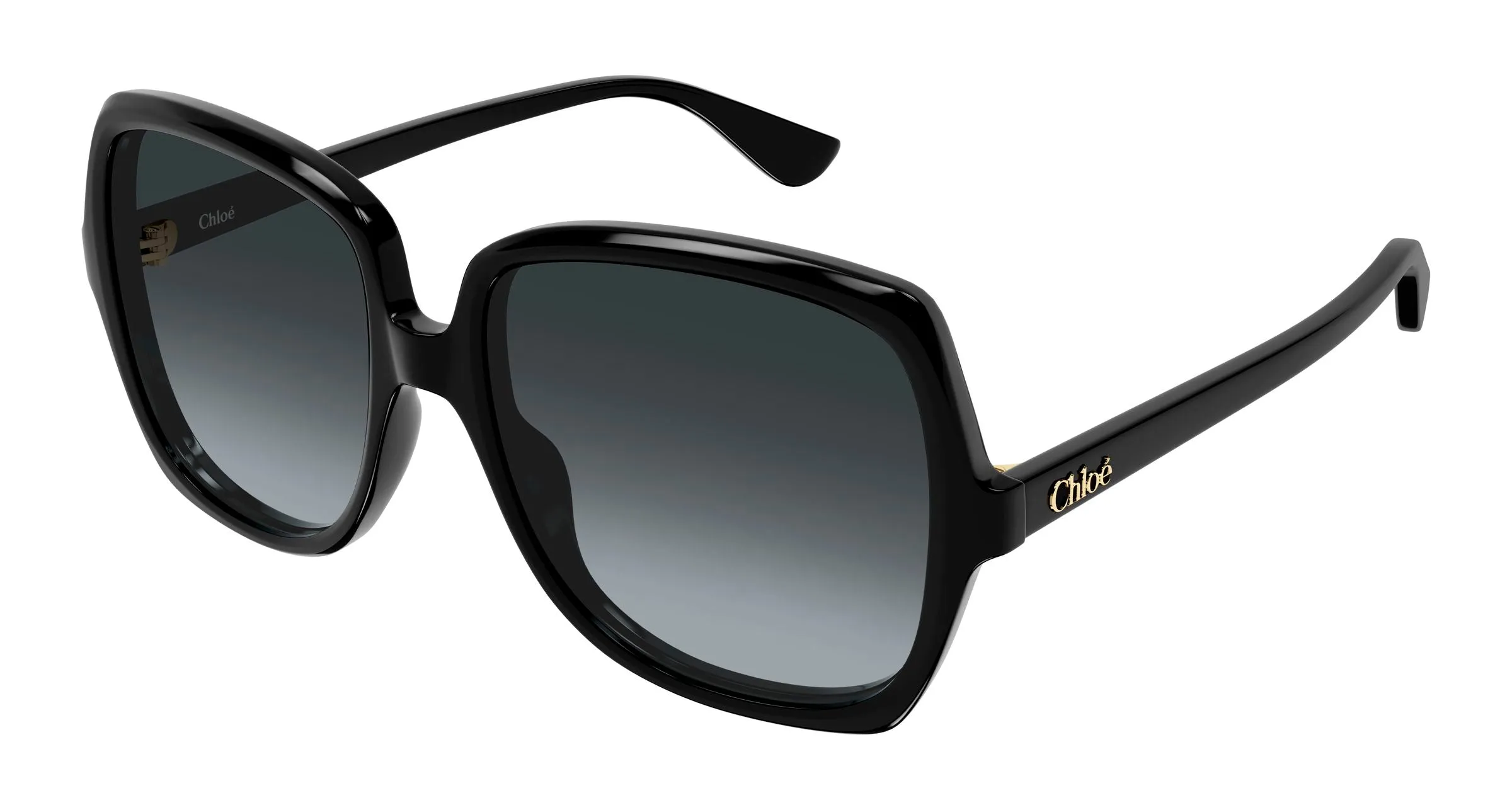 Chloé CH0388S 001 Occhiali da sole Acetato Nero Grigio Squadrata Sfumato - immagine 1
