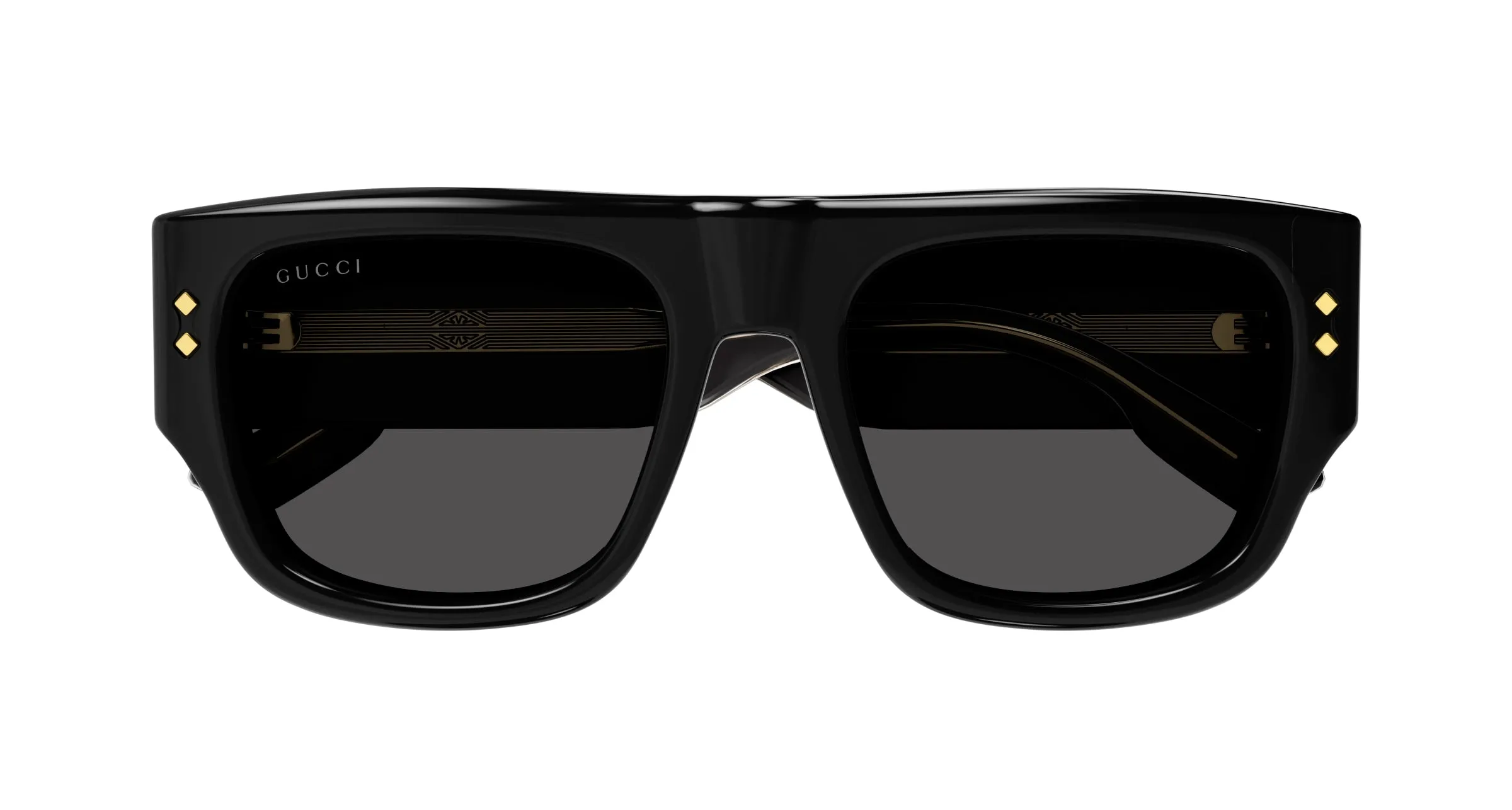 Gucci GG1262S 001 Occhiali da sole Acetato Nero Grigio Squadrata - immagine 3