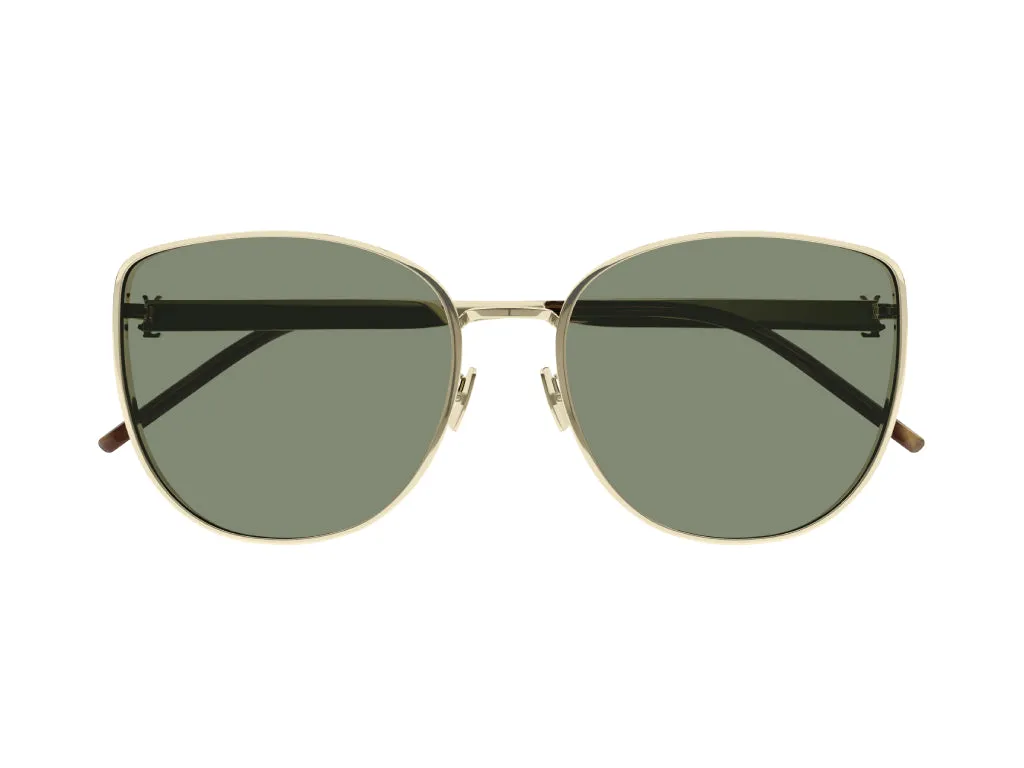 SAINT LAURENT Donna SL M89 003 Occhiali da sole Metallo Oro Verde Oversize - immagine 2
