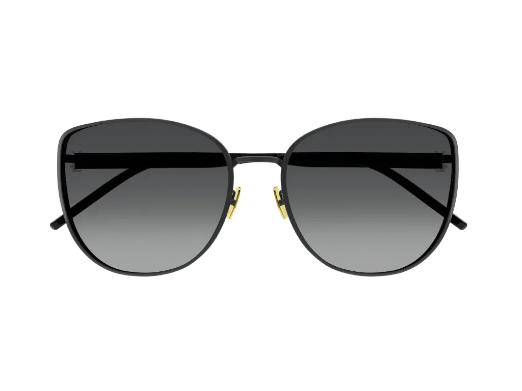 SAINT LAURENT Donna SL M89 002 Occhiali da sole Metallo Nero Grigio Oversize Sfumato - immagine 2