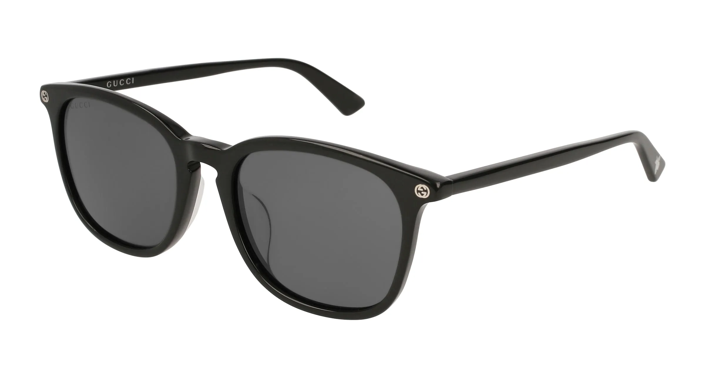 Gucci GG0154SA 001 Occhiali da sole Acetato Nero Grigio Squadrata Normale - immagine 1
