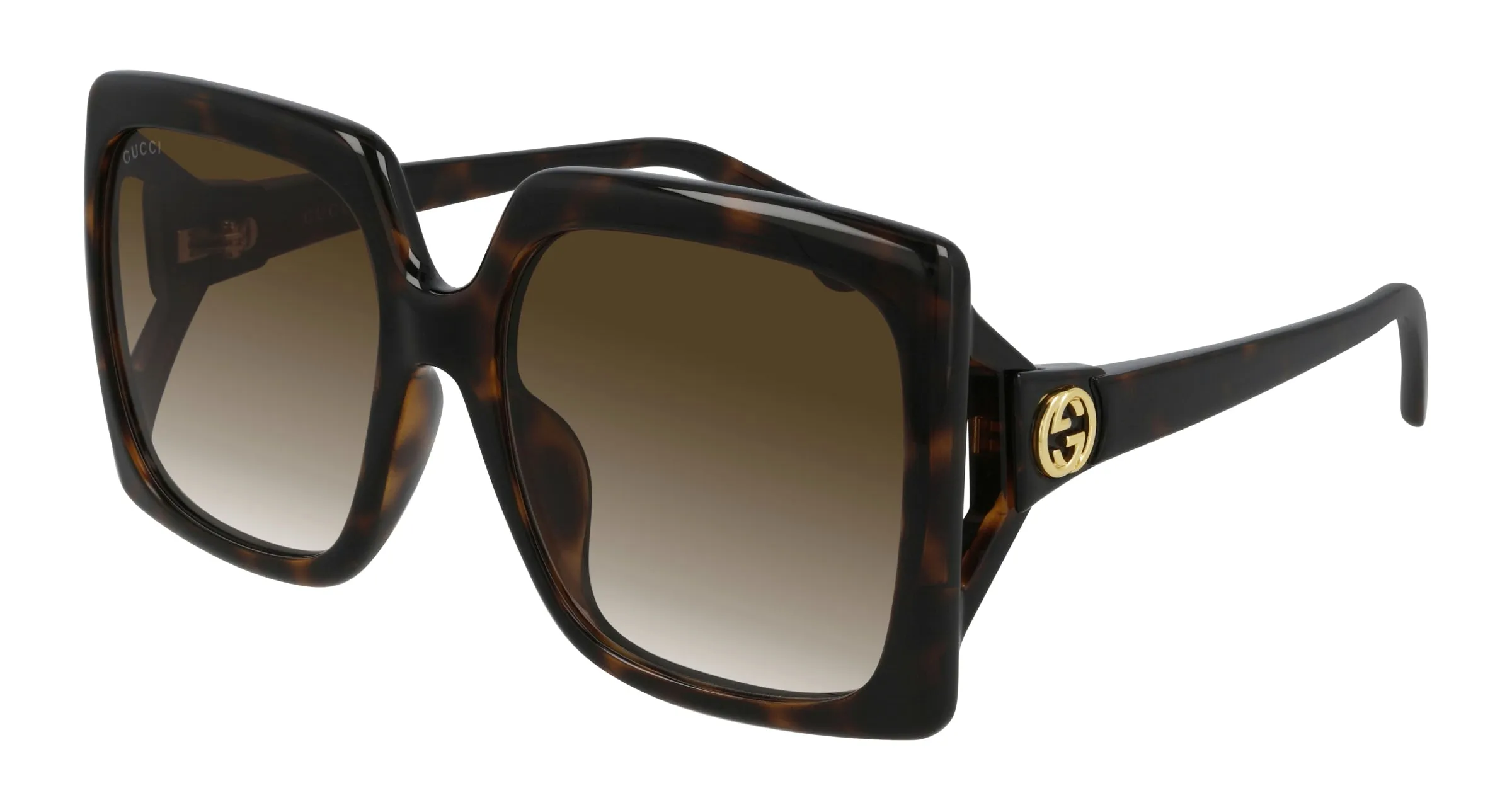 Gucci GG0876SA 002 Occhiali da sole Acetato Havana Marrone Squadrata Normale Sfumato - immagine 1