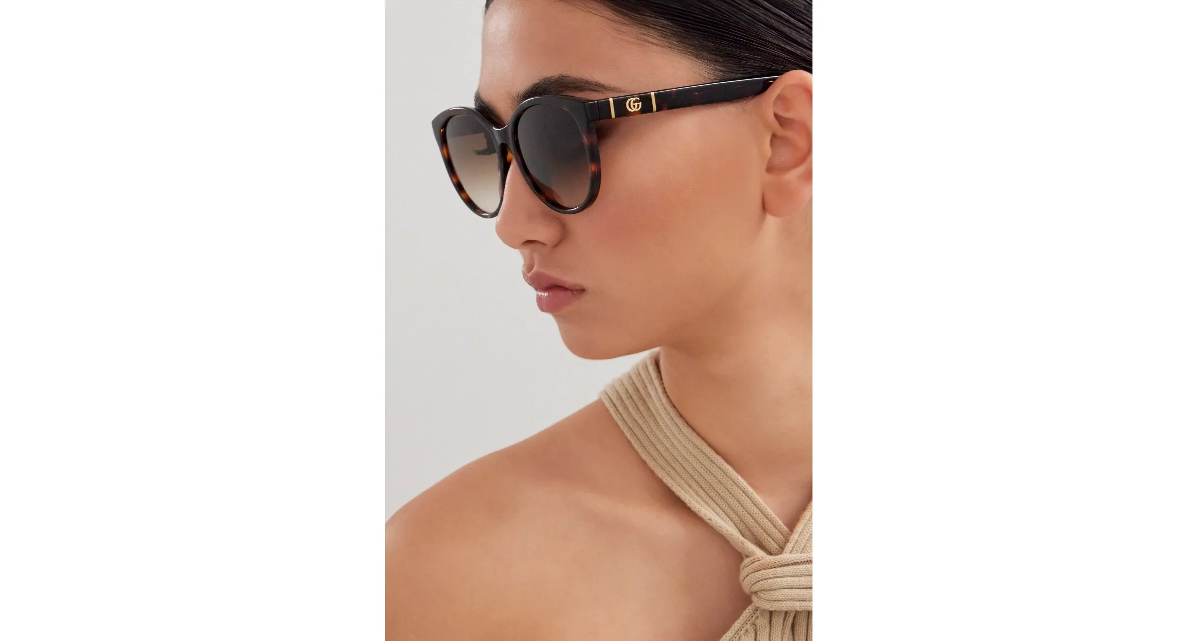 Gucci GG0636SK 002 Occhiali da sole Iniettato Havana Marrone Rotonda Normale Sfumato - immagine 2