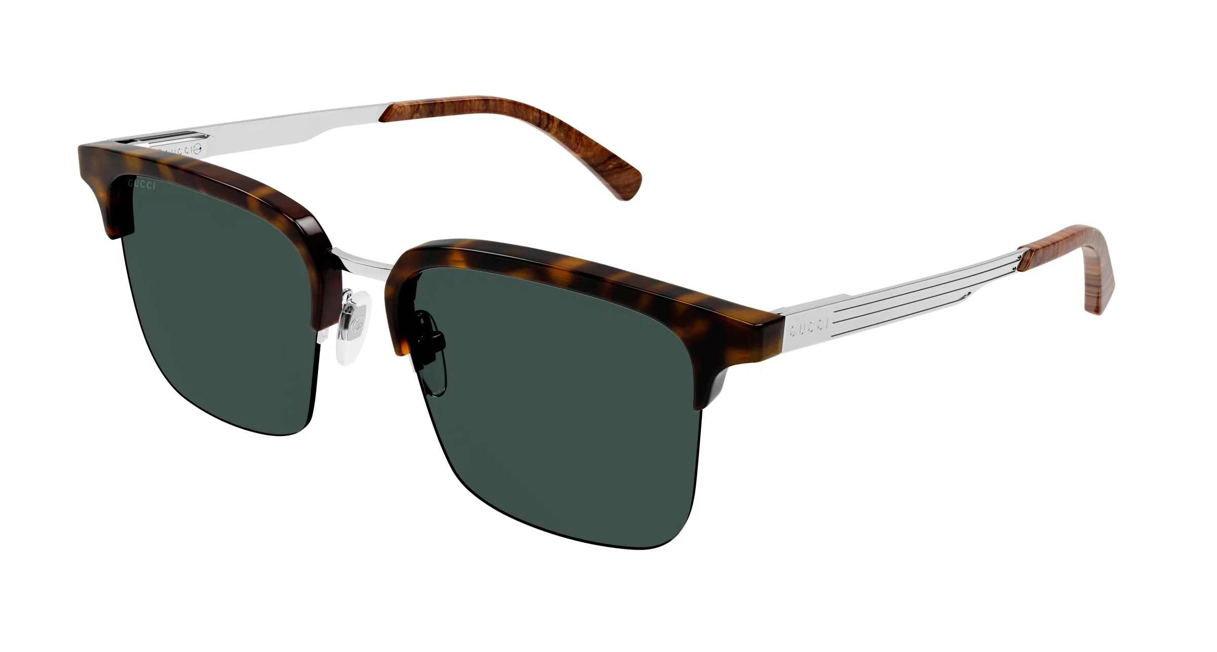 Gucci Uomo GG1226S 003 Occhiali da sole Acetato Havana Verde Squadrata Normale - immagine 1