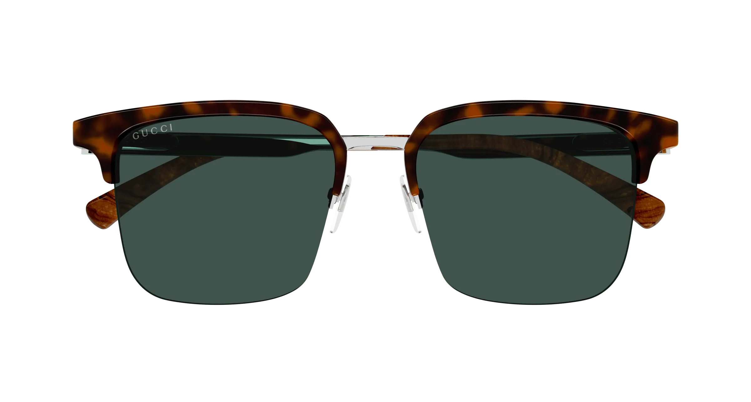 Gucci Uomo GG1226S 003 Occhiali da sole Acetato Havana Verde Squadrata Normale - immagine 2