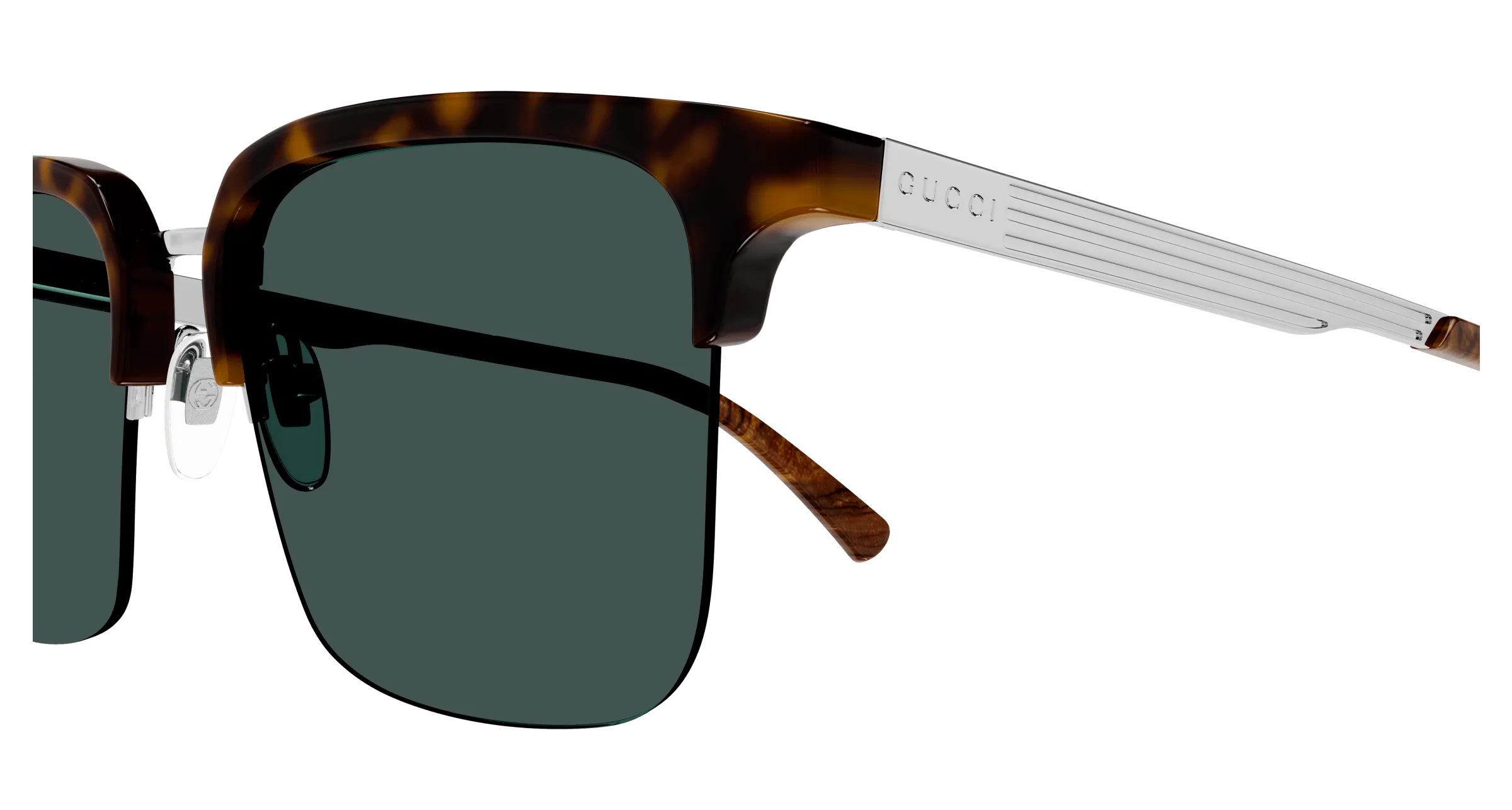 Gucci Uomo GG1226S 003 Occhiali da sole Acetato Havana Verde Squadrata Normale - immagine 3