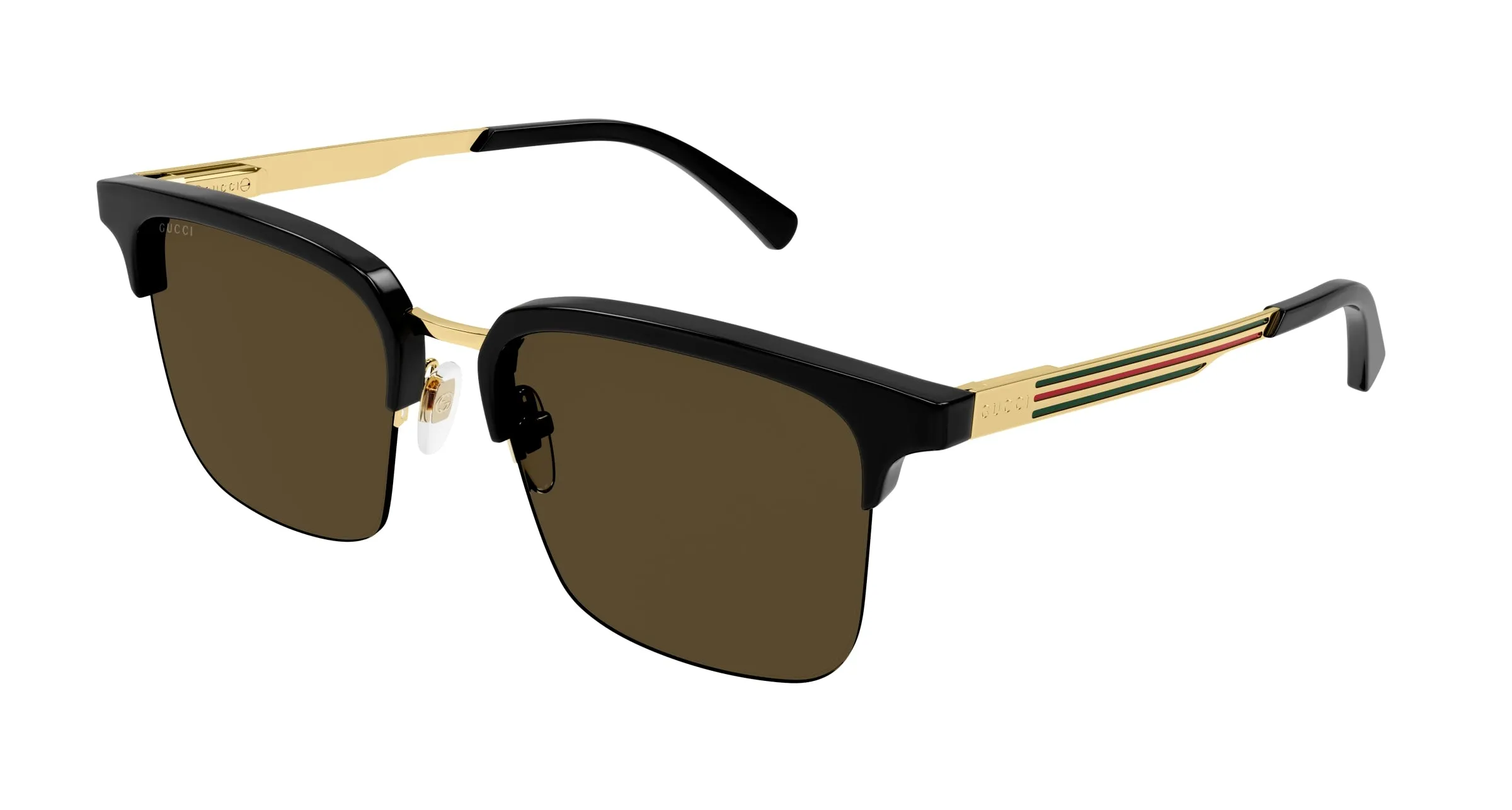 Gucci GG1226S 001 Occhiali da sole Acetato Nero Marrone Squadrata Normale - immagine 1