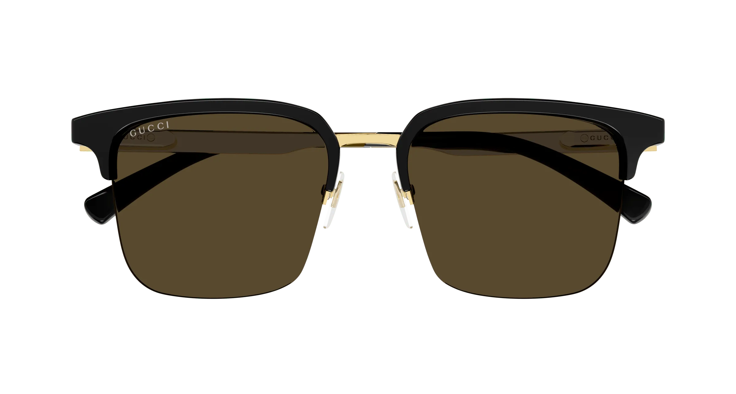Gucci GG1226S 001 Occhiali da sole Acetato Nero Marrone Squadrata Normale - immagine 2