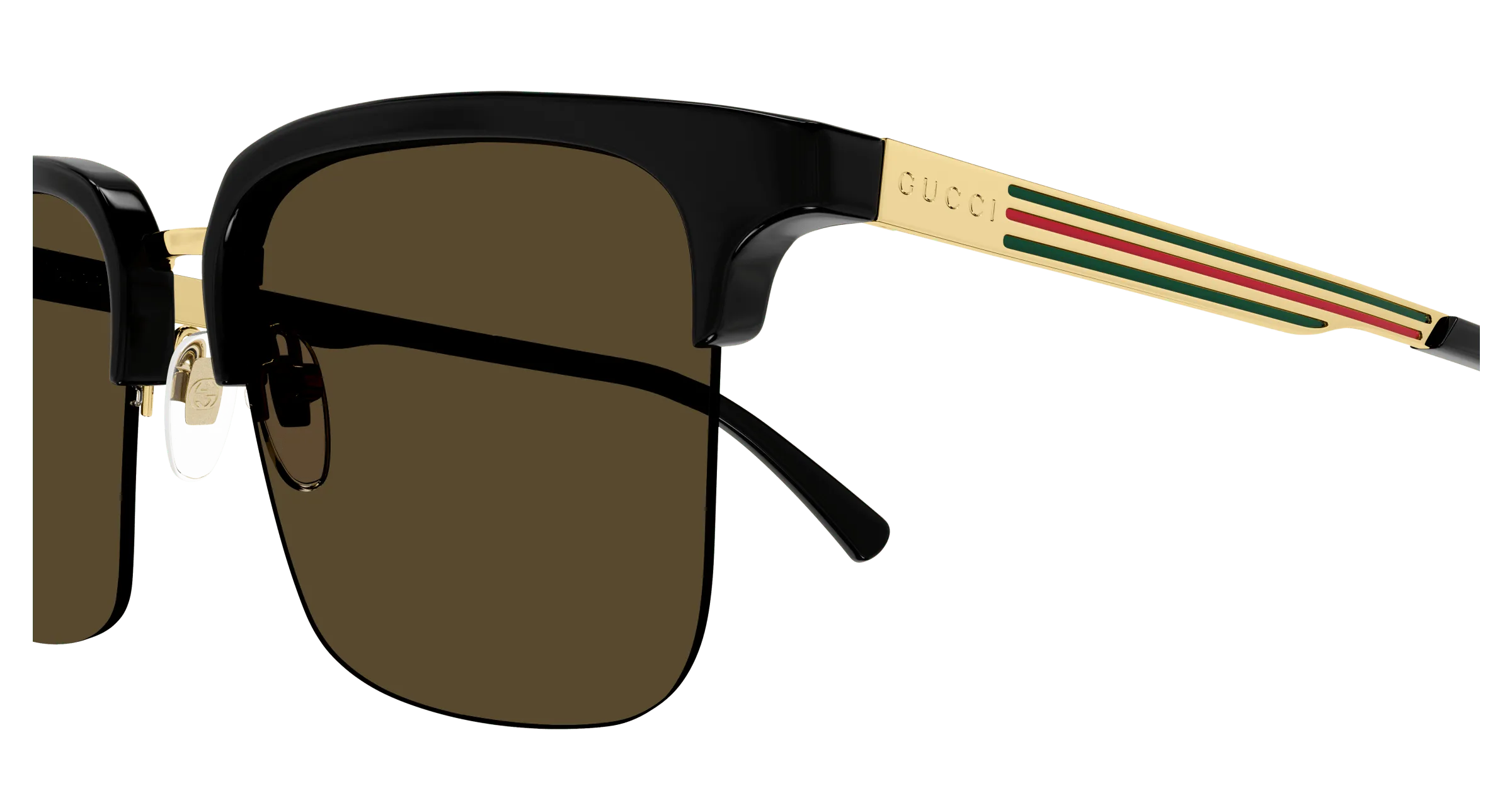 Gucci GG1226S 001 Occhiali da sole Acetato Nero Marrone Squadrata Normale - immagine 4