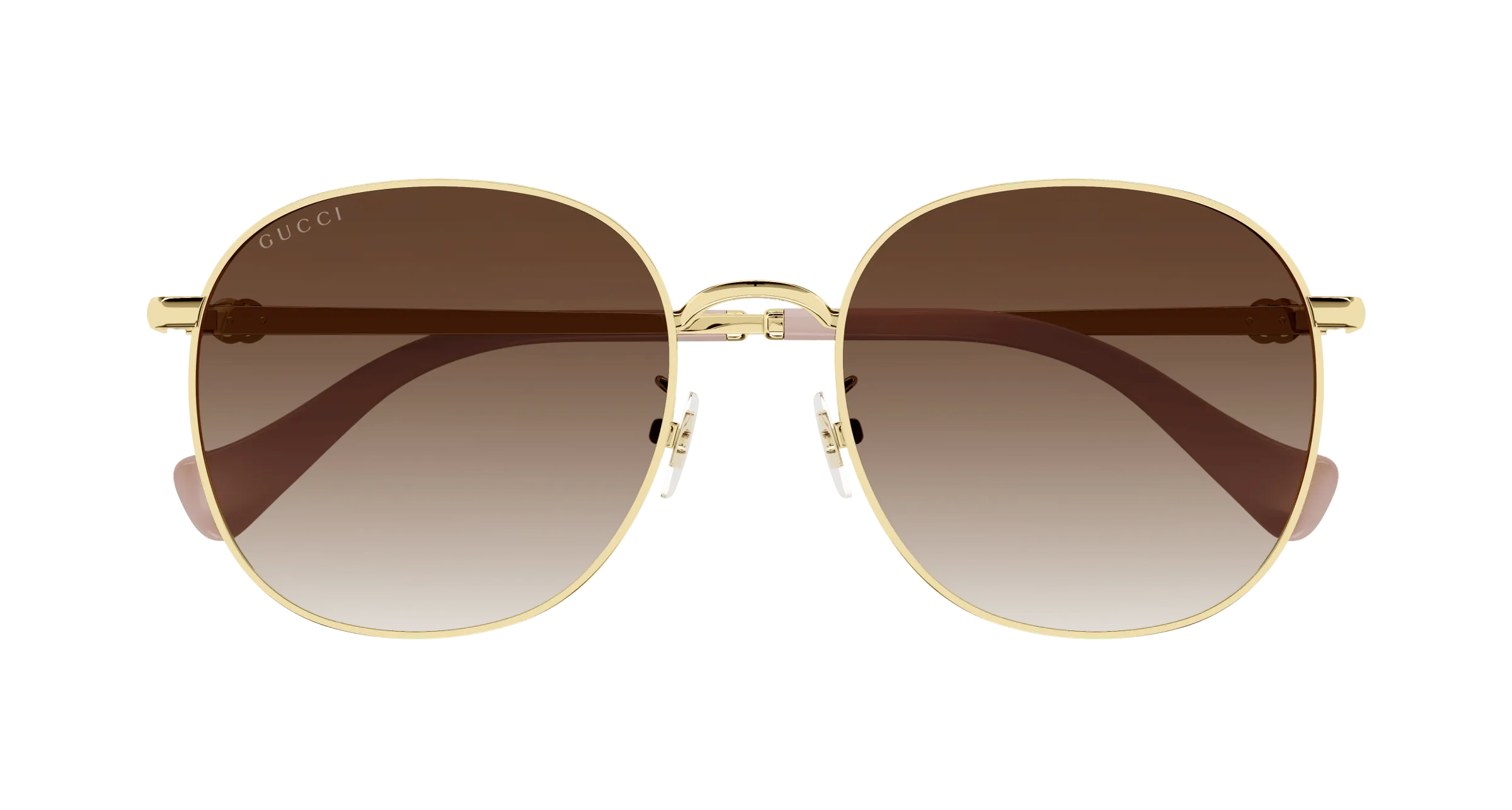 Gucci GG1142SA 002 Occhiali da sole Metallo Oro Marrone Squadrata Normale Sfumato - immagine 2