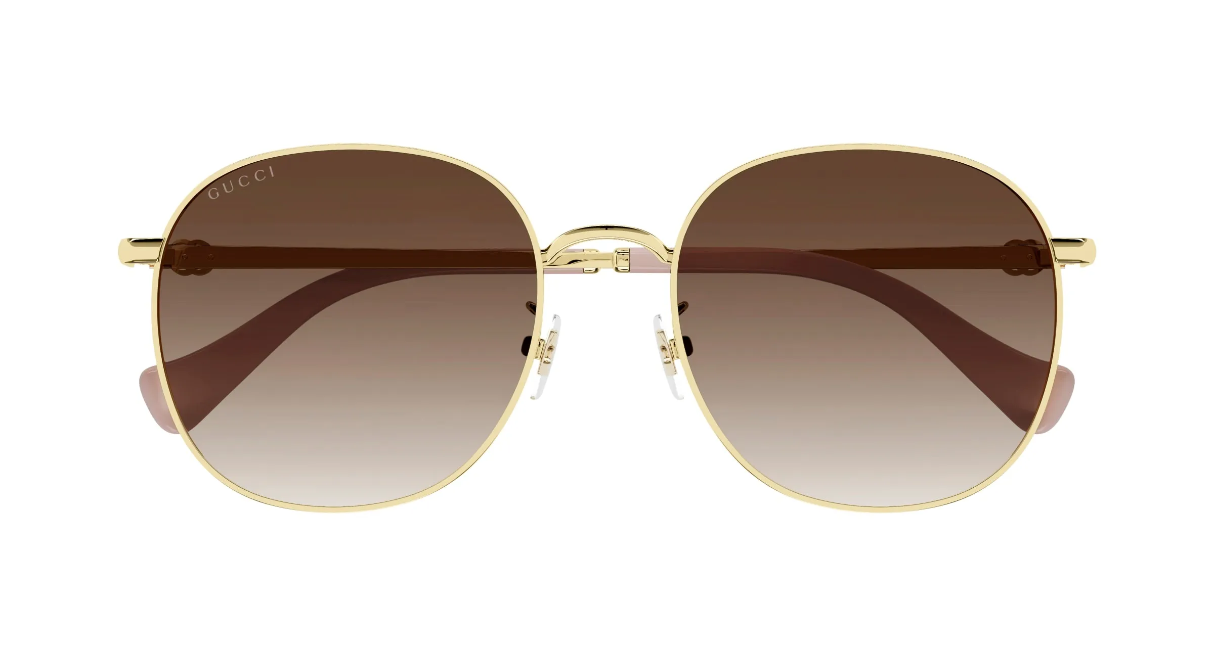 Gucci GG1142SA 002 Occhiali da sole Metallo Oro Marrone Squadrata Normale Sfumato - immagine 3