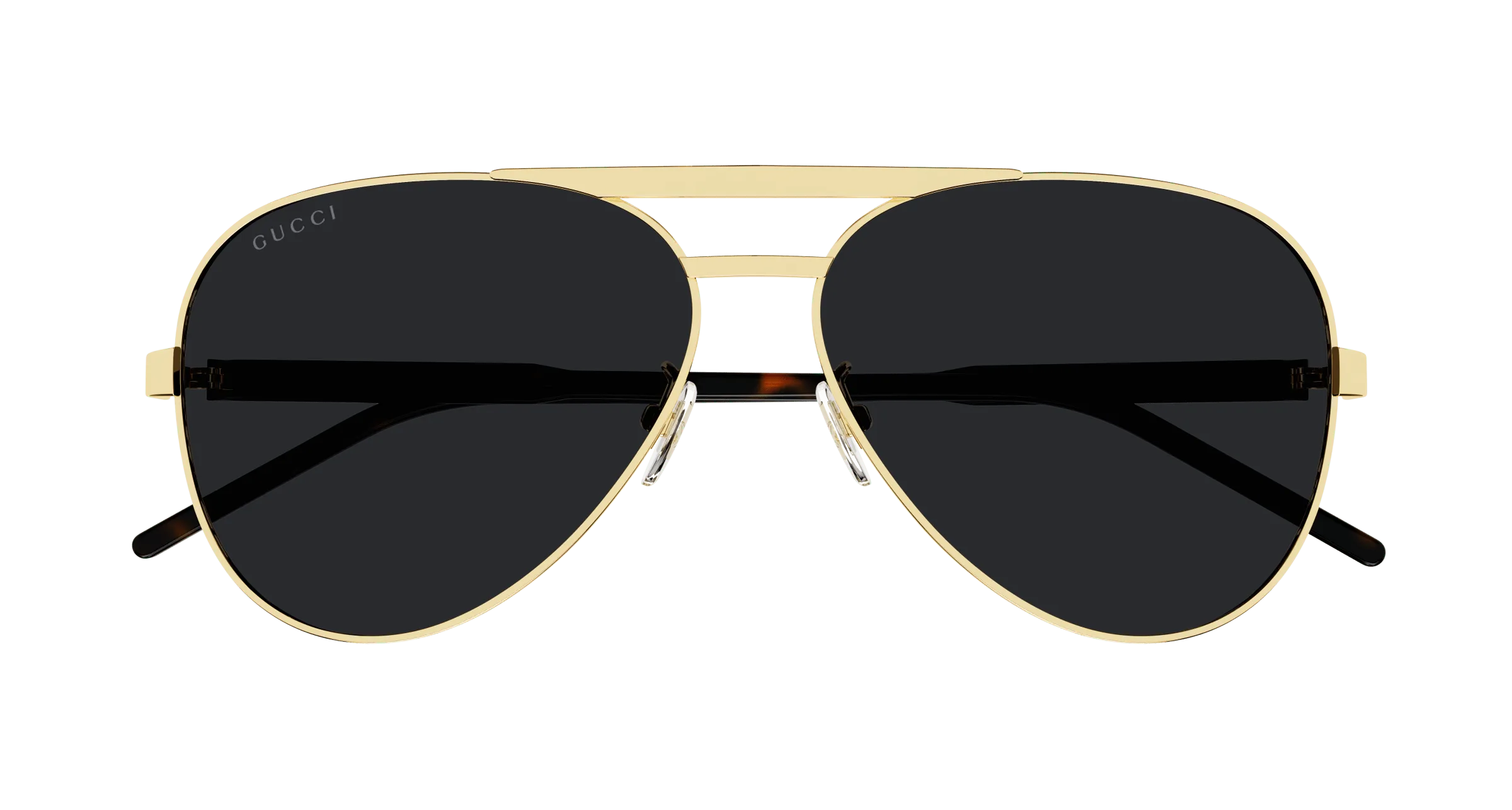 Gucci GG1163S 001 Occhiali da sole Metallo Oro Grigio Pilot Normale - immagine 2