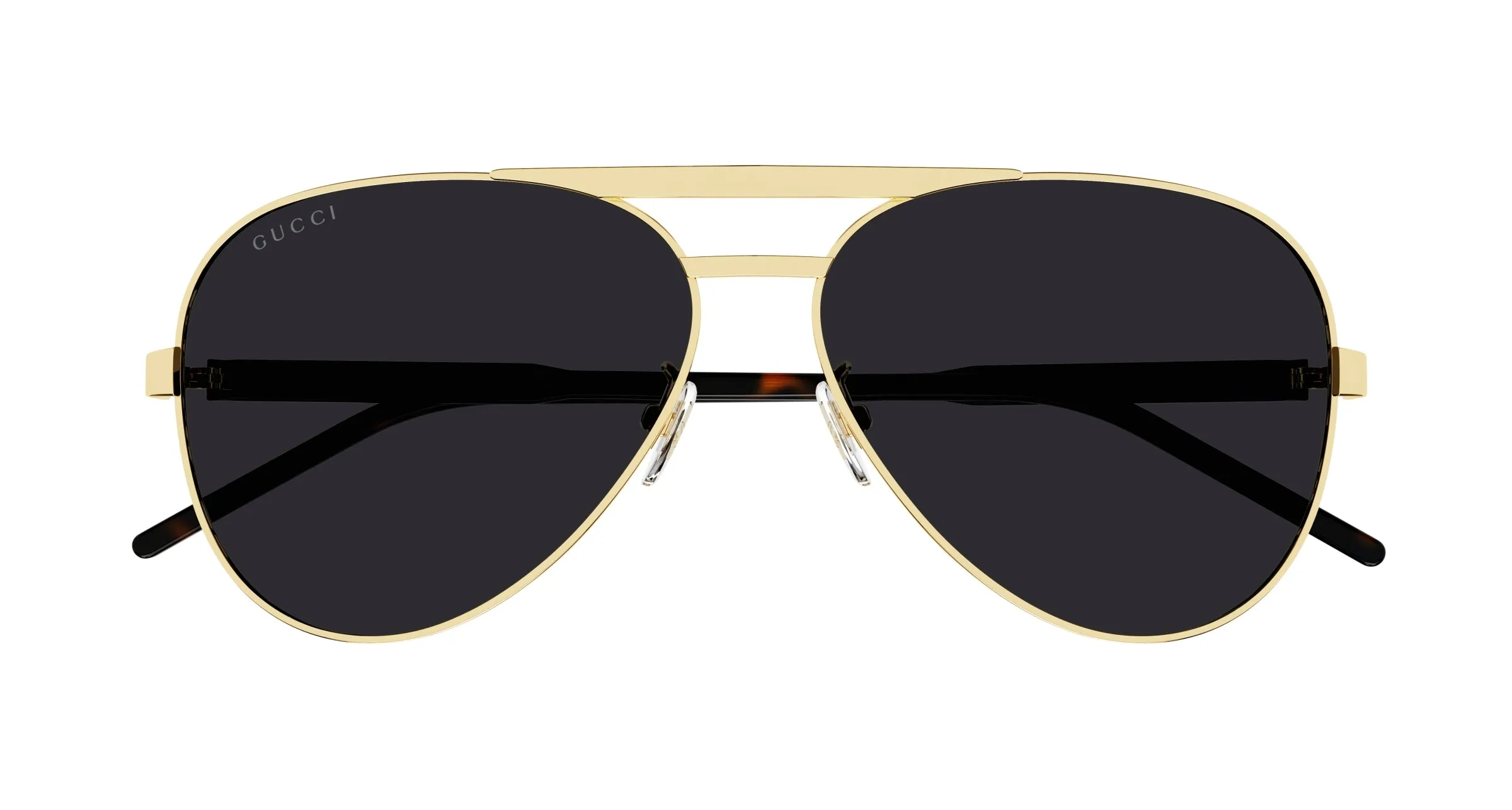 Gucci GG1163S 001 Occhiali da sole Metallo Oro Grigio Pilot Normale - immagine 3
