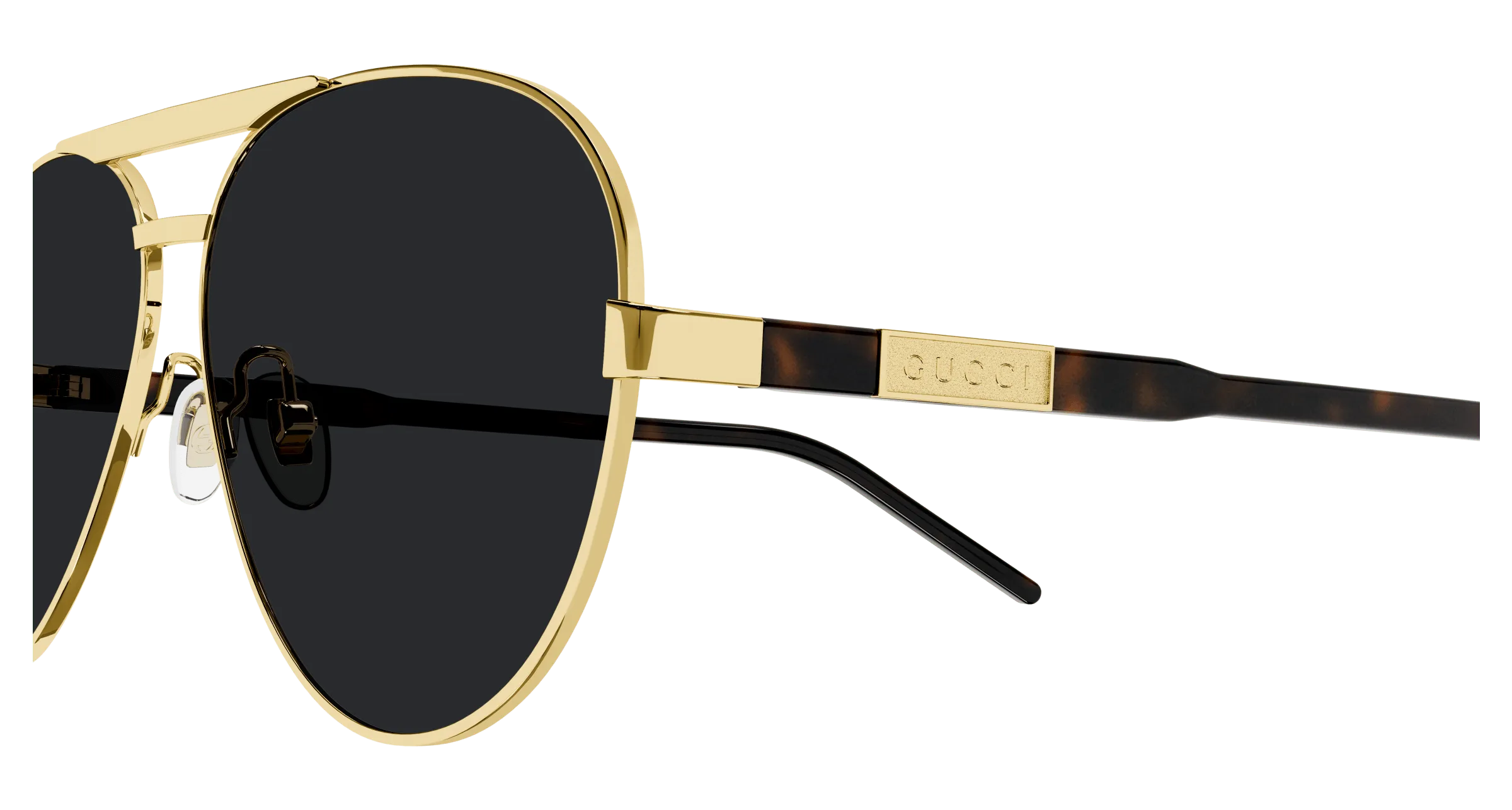 Gucci GG1163S 001 Occhiali da sole Metallo Oro Grigio Pilot Normale - immagine 4
