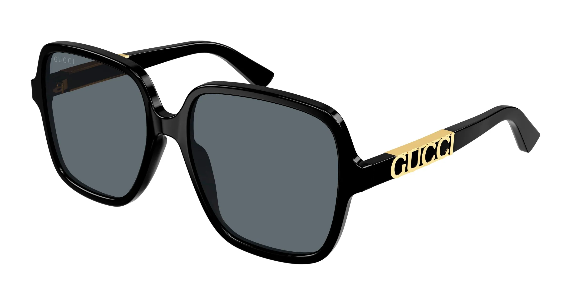 Gucci GG1189SA 002 Occhiali da sole Acetato Nero Grigio Squadrata Normale - immagine 1