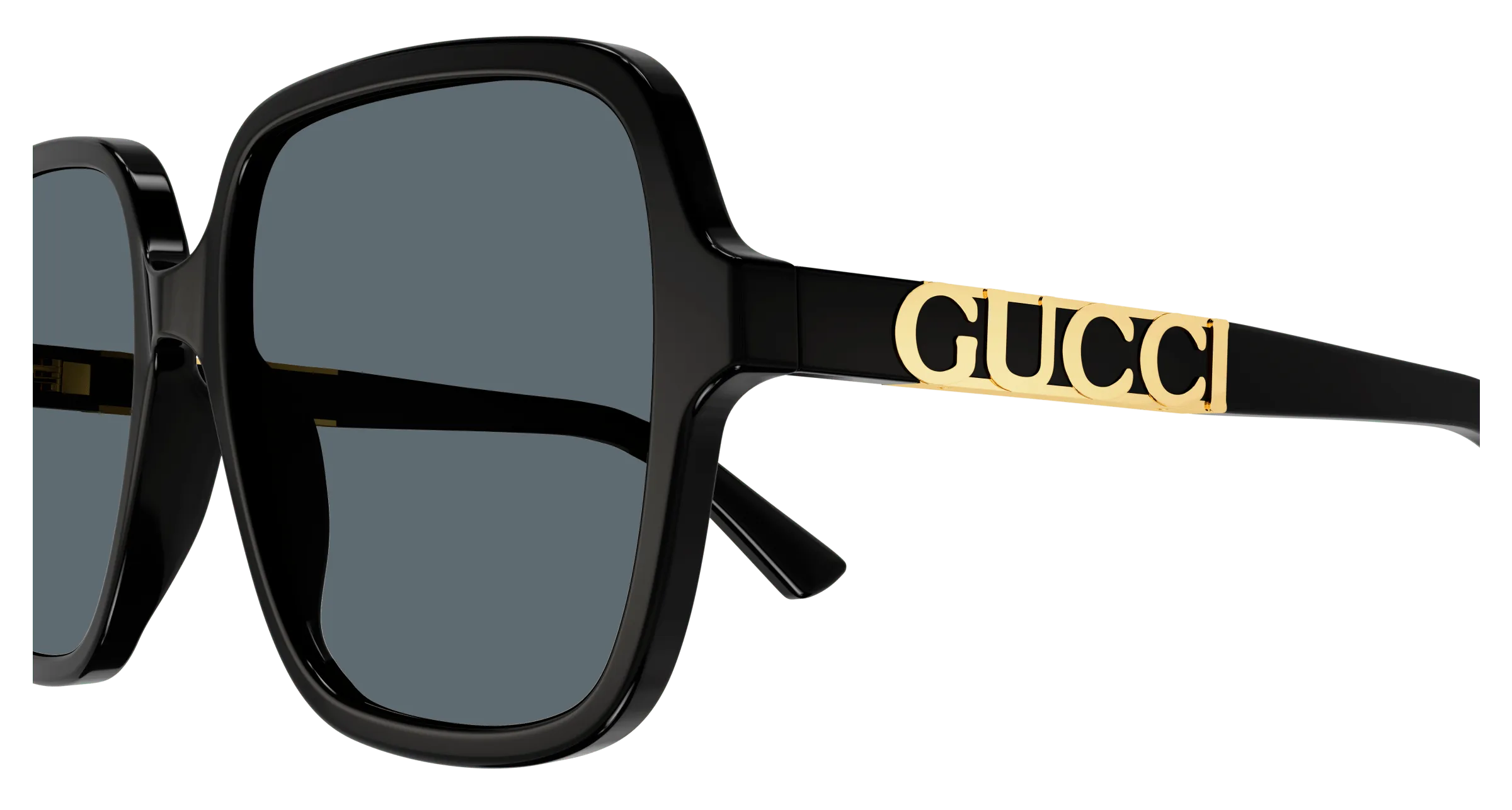 Gucci GG1189SA 002 Occhiali da sole Acetato Nero Grigio Squadrata Normale - immagine 4