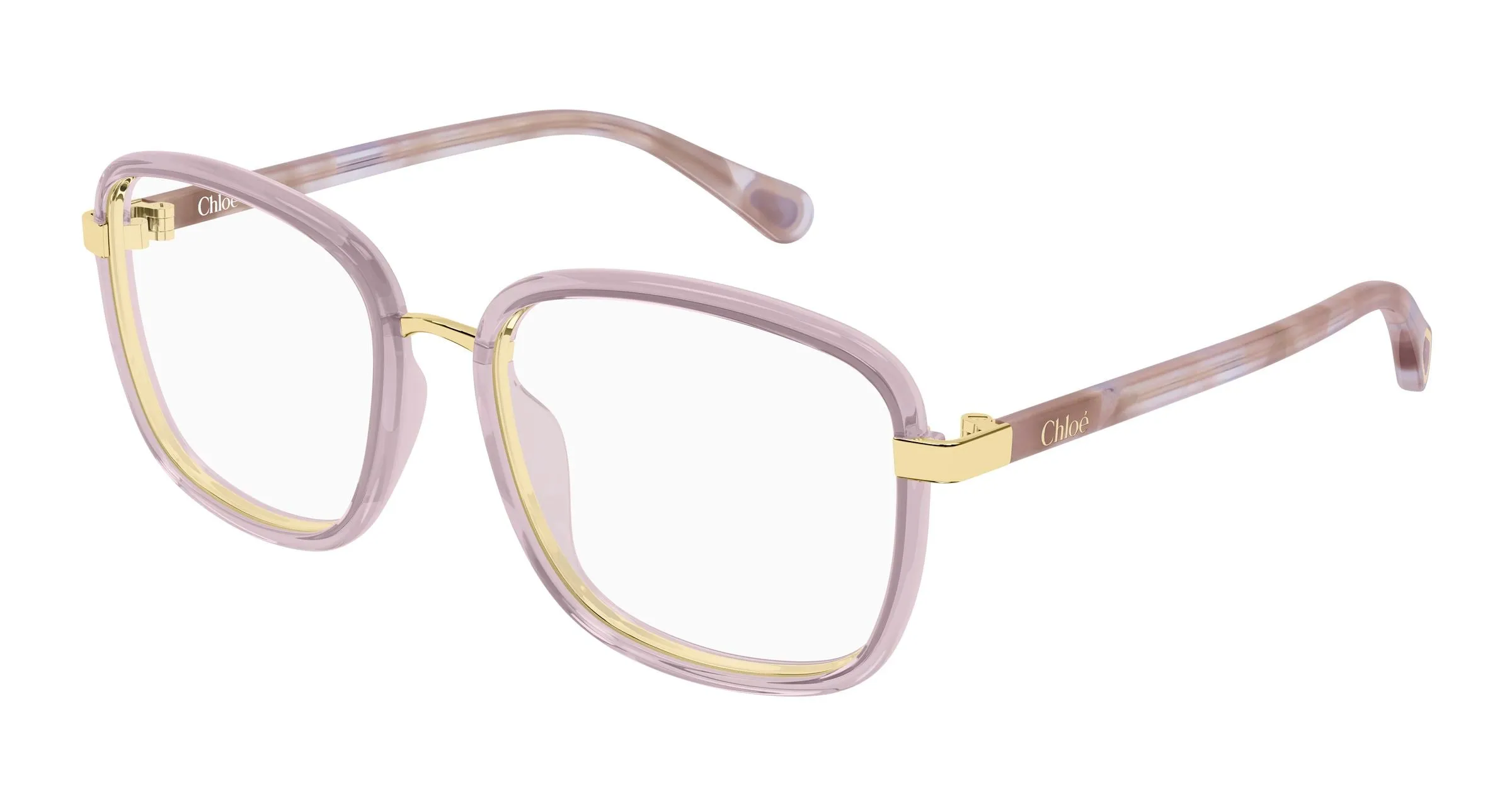 Chloé CC0025O 005 Montature da vista Bio-iniettato Viola Trasparente Squadrata - immagine 1