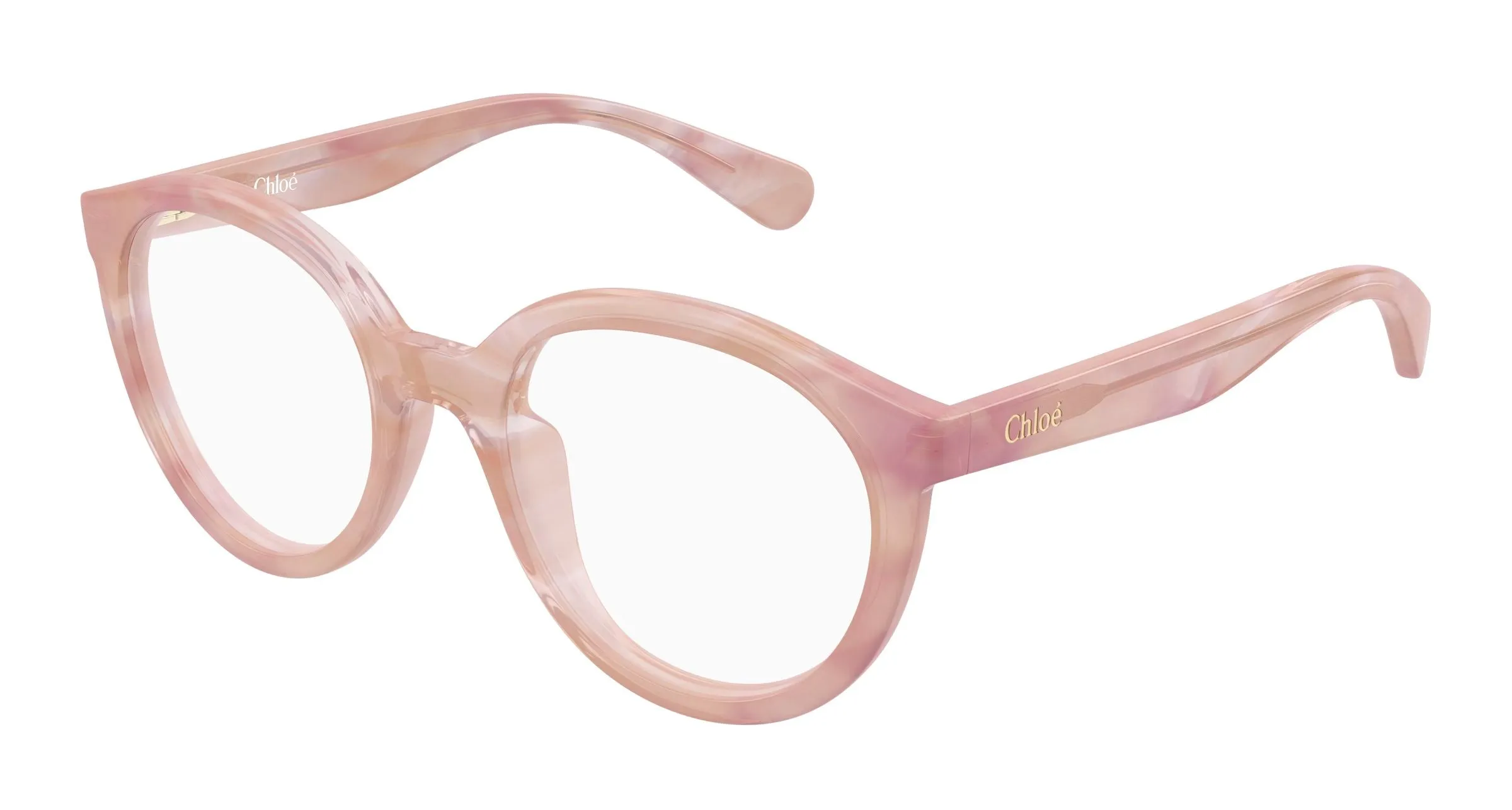 Chloé CC0022O 007 Montature da vista Acetato Havana Trasparente Rotonda - immagine 1