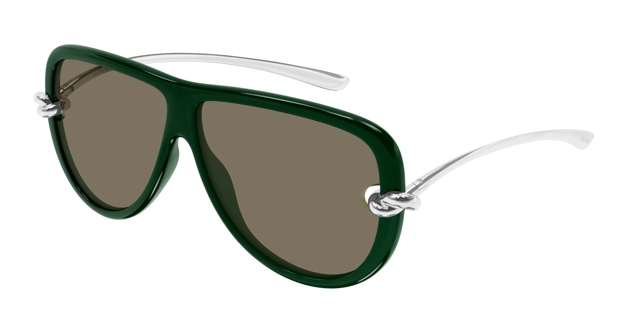 Bottega Veneta BV1513S 004 Occhiali da sole Bio-iniettato Verde Marrone Pilot - immagine 1