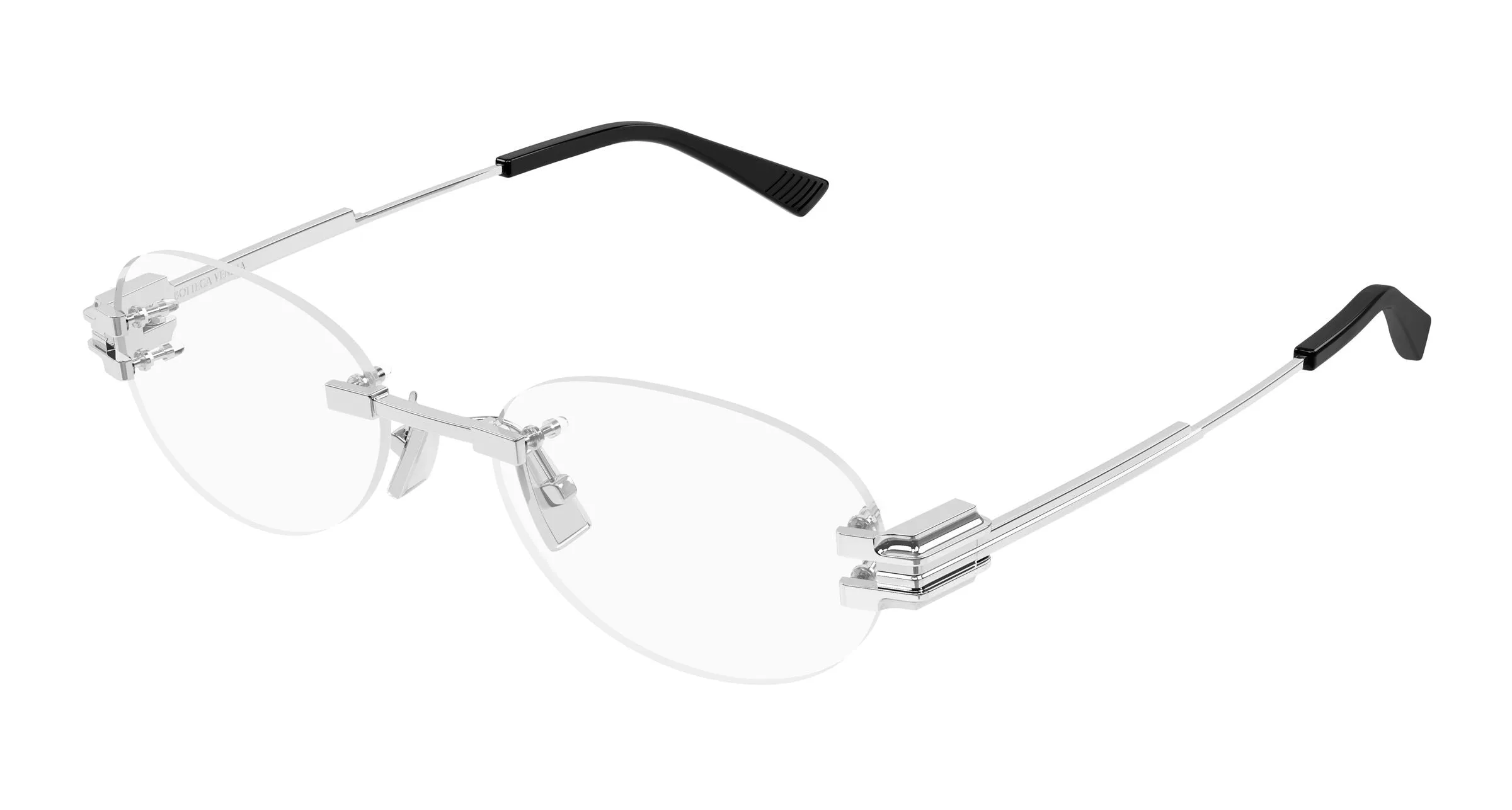 Bottega Veneta BV1512O 002 Montature da vista Metallo Argento Trasparente Rotonda - immagine 1