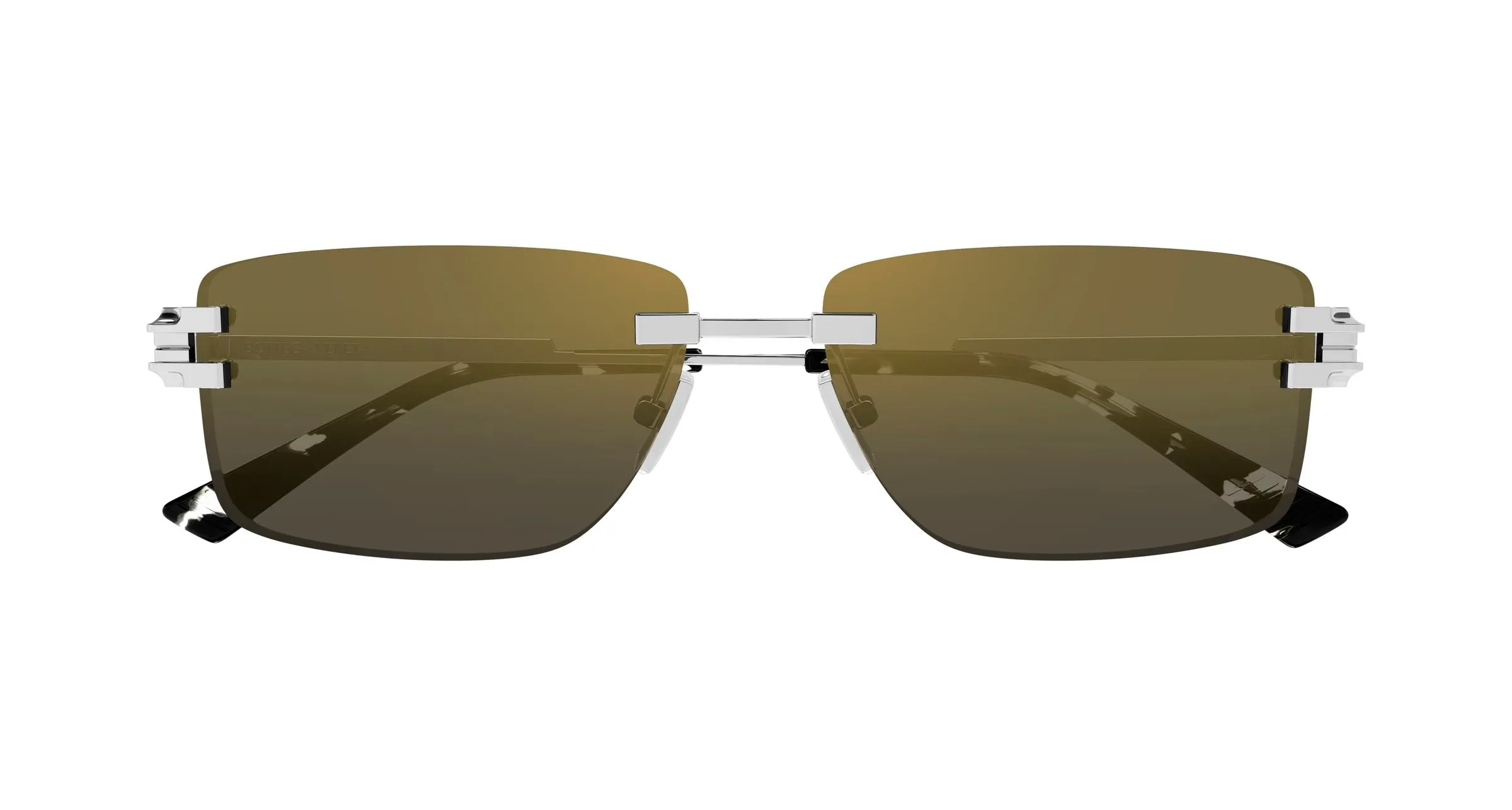 Bottega Veneta BV1511S 003 Occhiali da sole Metallo Argento Fumo Squadrata Specchiato - immagine 2