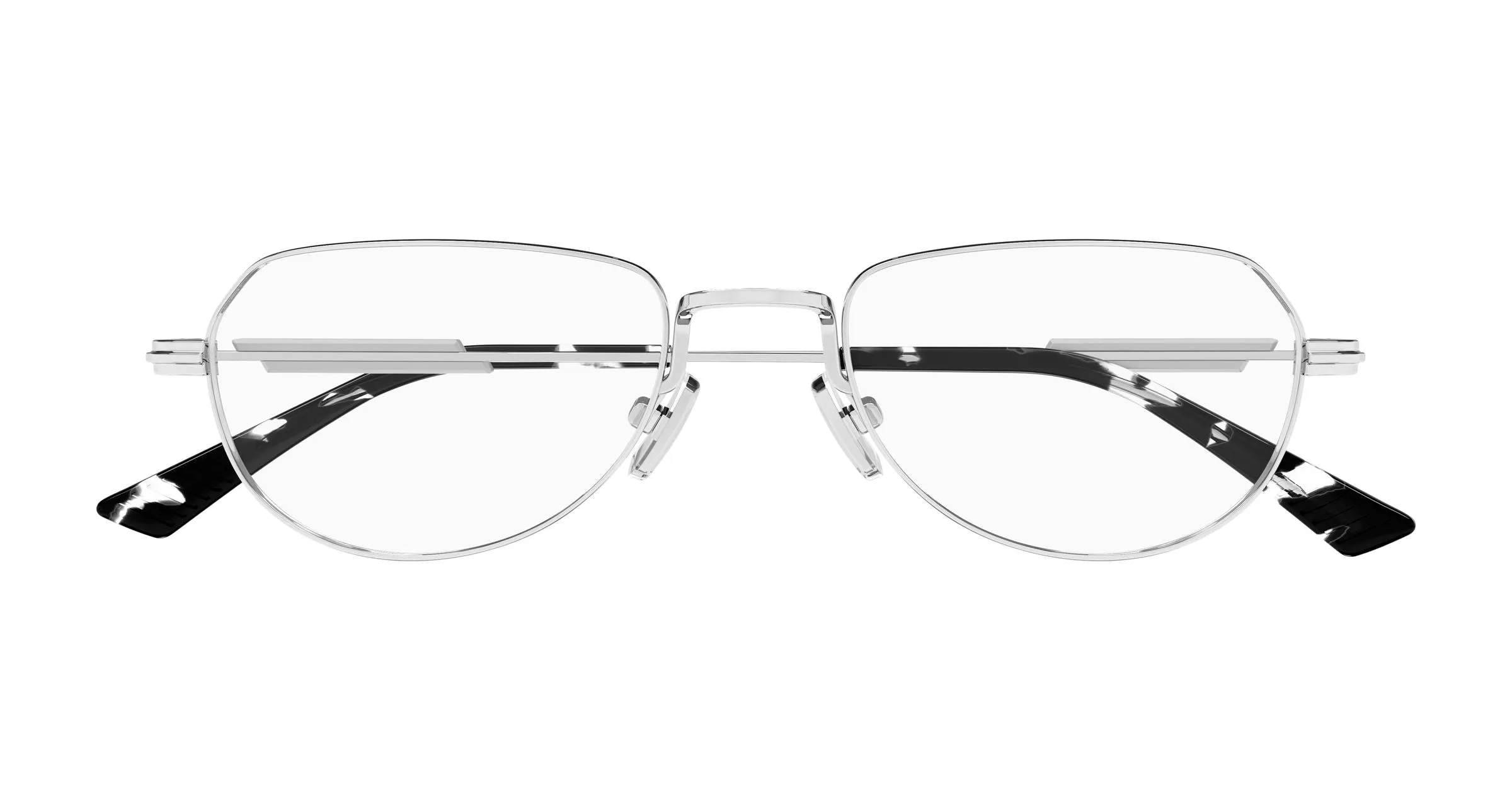 Bottega Veneta BV1510O 003 Montature da vista Metallo Argento Trasparente Rotonda - immagine 2