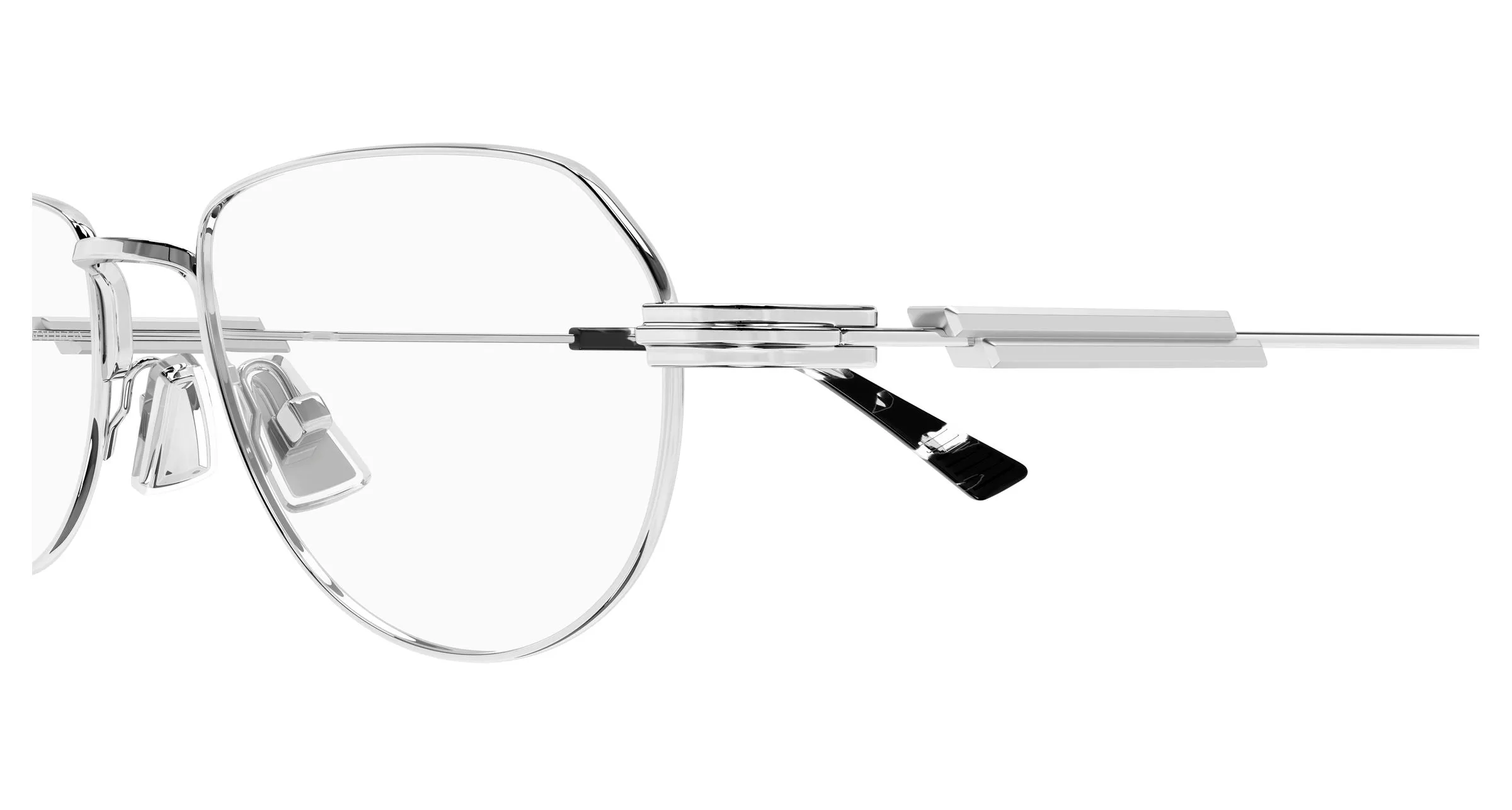Bottega Veneta BV1510O 003 Montature da vista Metallo Argento Trasparente Rotonda - immagine 3