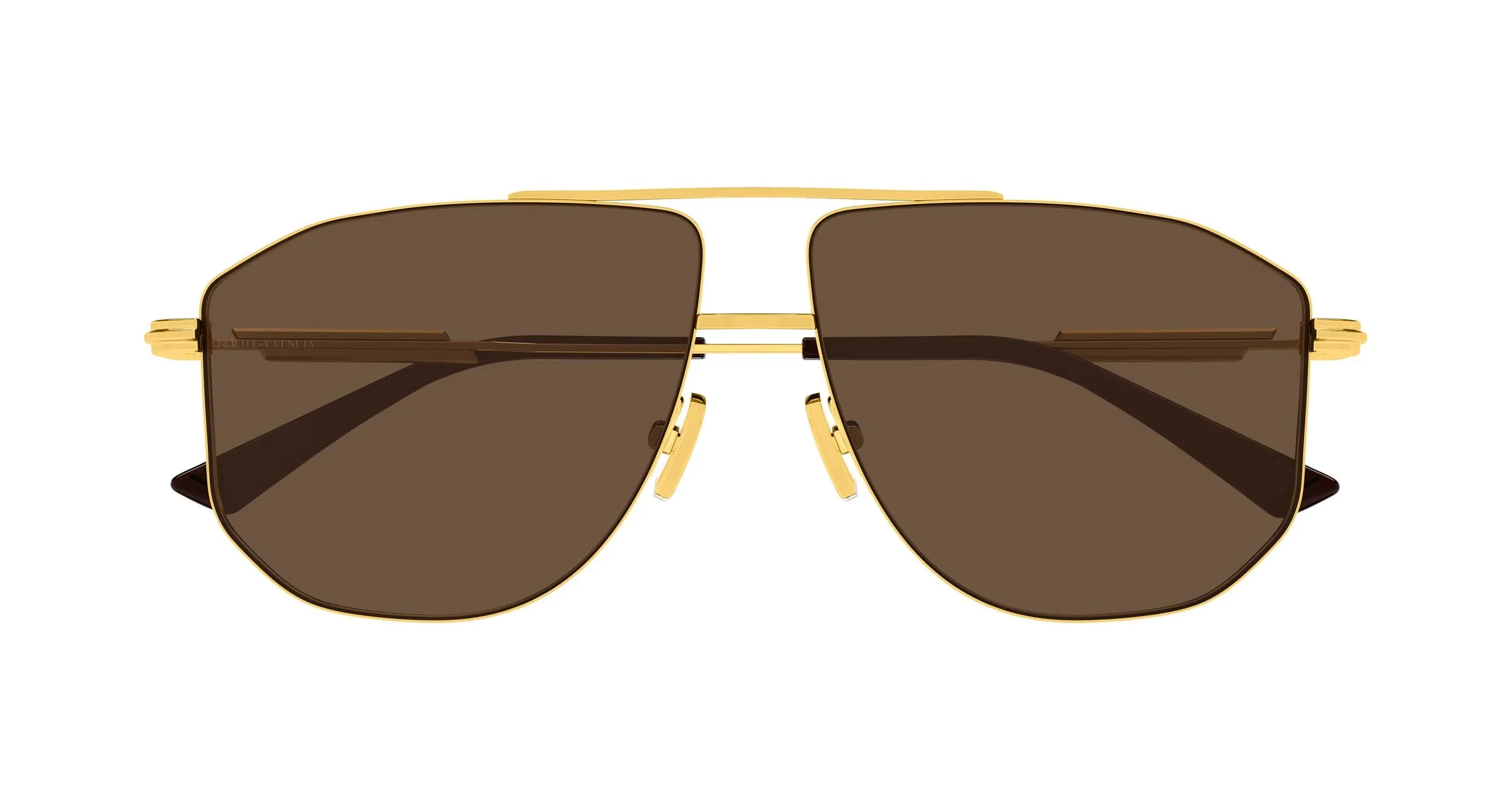 Bottega Veneta BV1509S 002 Occhiali da sole Metallo Oro Marrone Pilot - immagine 2