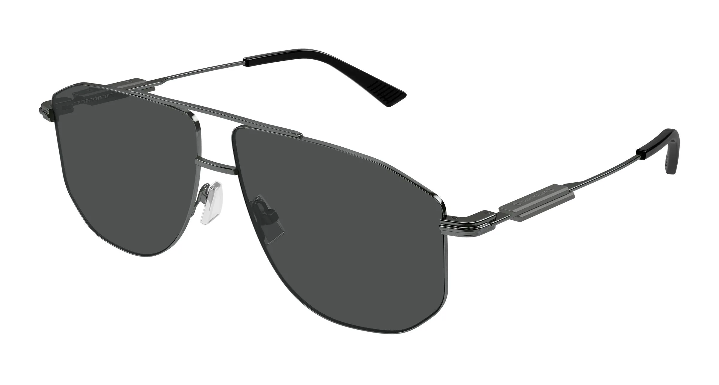 Bottega Veneta BV1509S 001 Occhiali da sole Metallo Rutenio Grigio Pilot - immagine 1