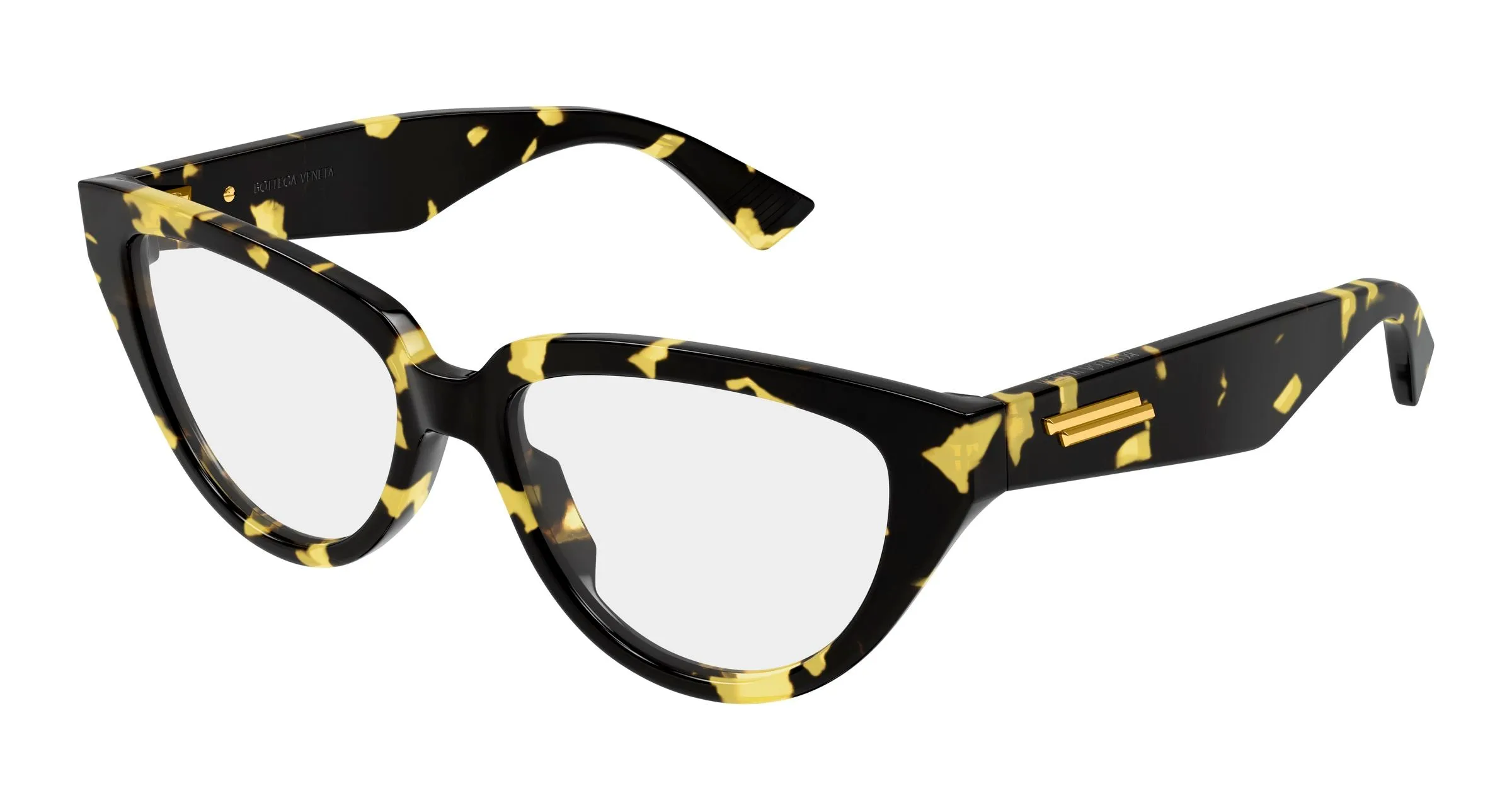 Bottega Veneta BV1503O 002 Montature da vista Acetato Havana Trasparente Cat Eye - immagine 1