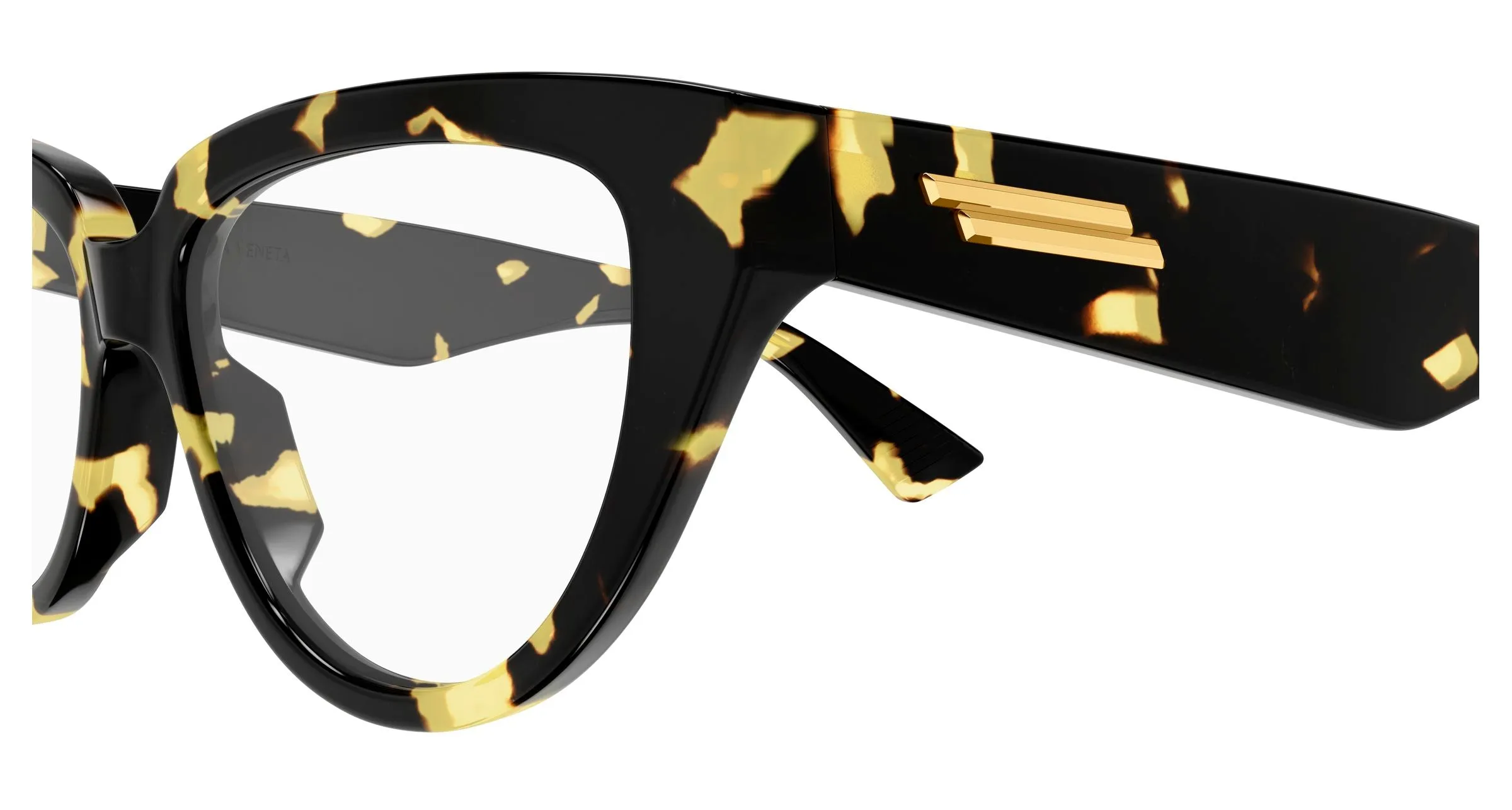 Bottega Veneta BV1503O 002 Montature da vista Acetato Havana Trasparente Cat Eye - immagine 3