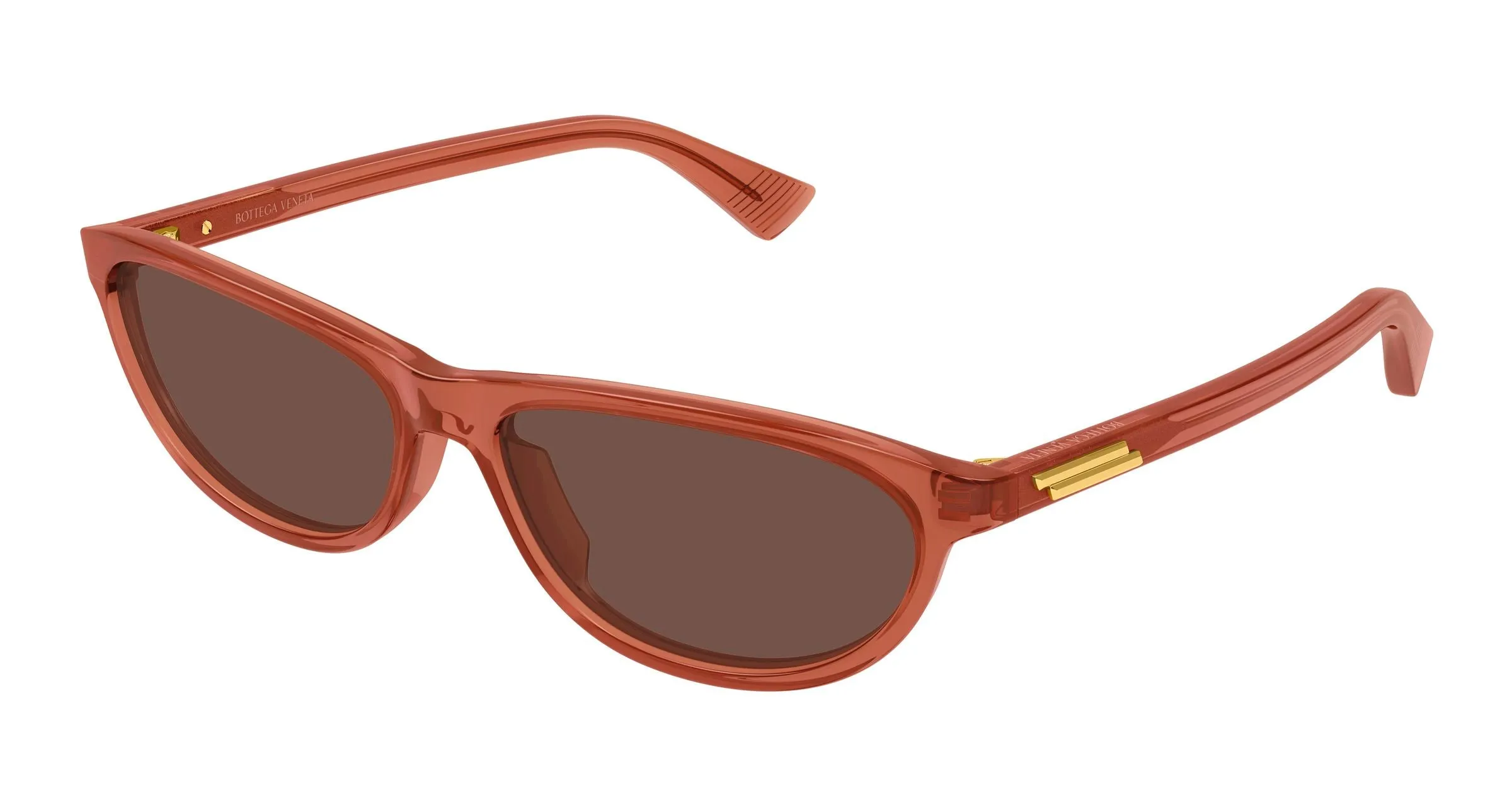 Bottega Veneta BV1497S 004 Occhiali da sole Acetato Arancione Marrone Cat Eye - immagine 1