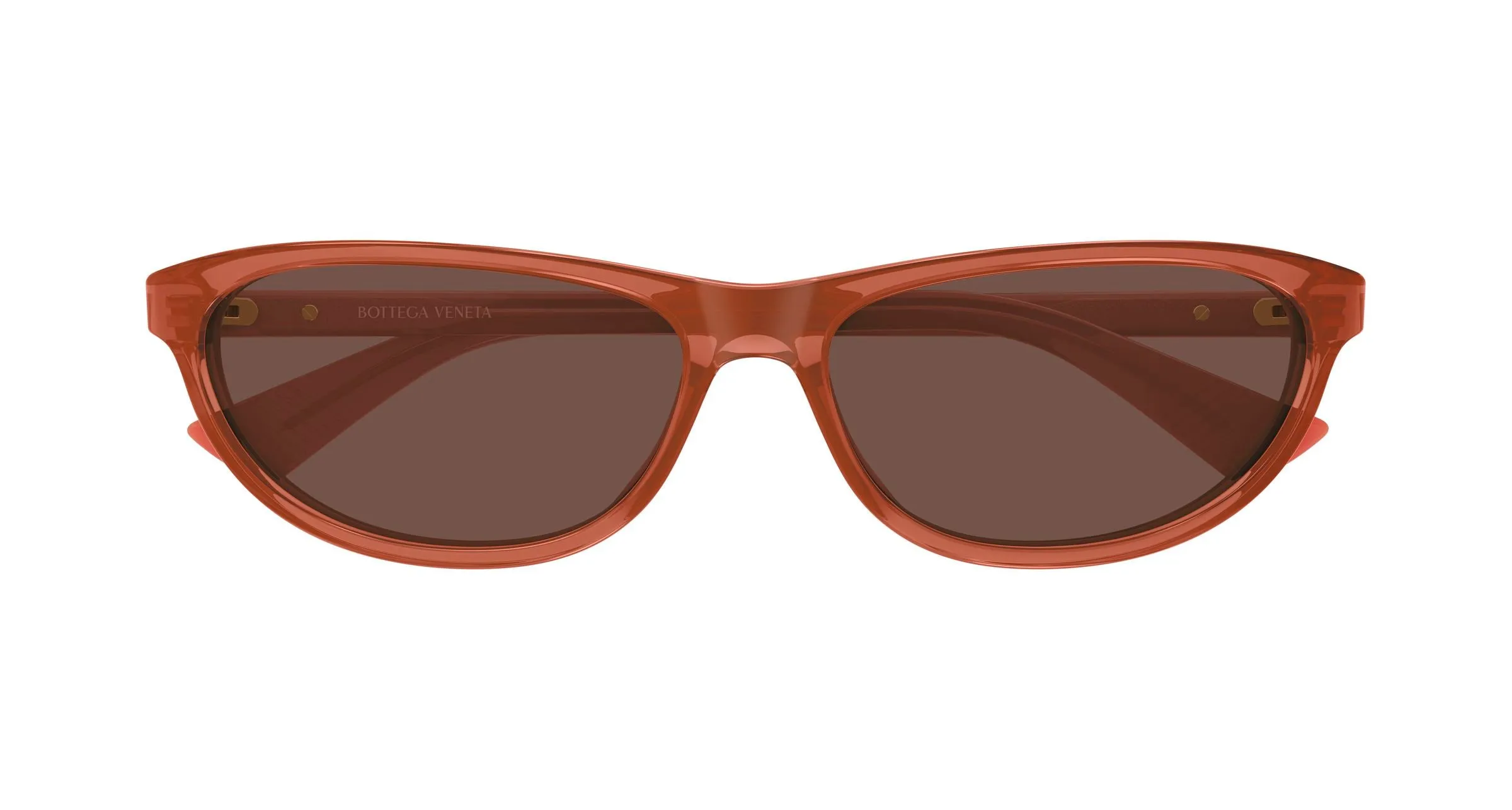 Bottega Veneta BV1497S 004 Occhiali da sole Acetato Arancione Marrone Cat Eye - immagine 2