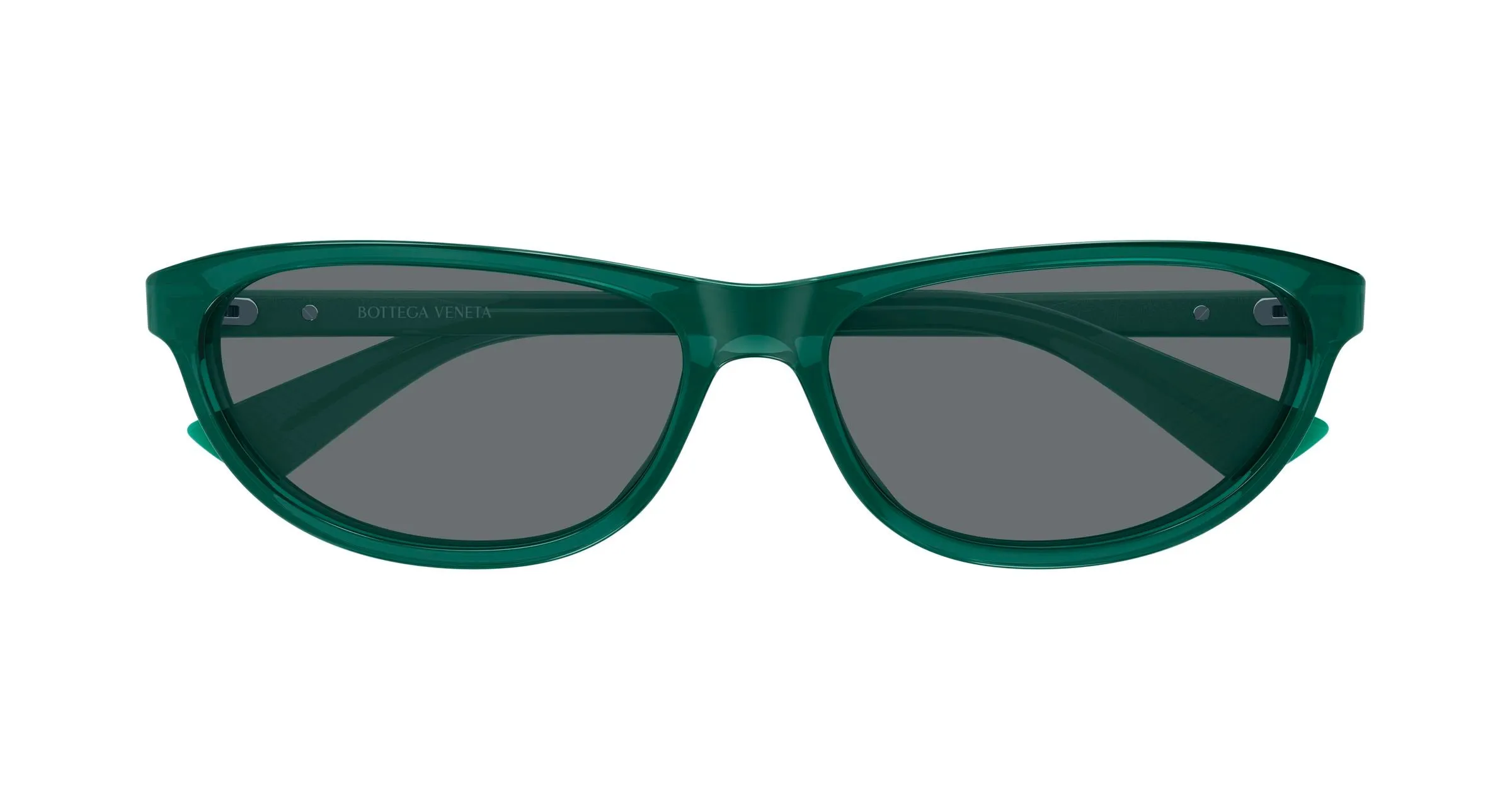 Bottega Veneta BV1497S 003 Occhiali da sole Acetato Verde Grigio Cat Eye - immagine 2