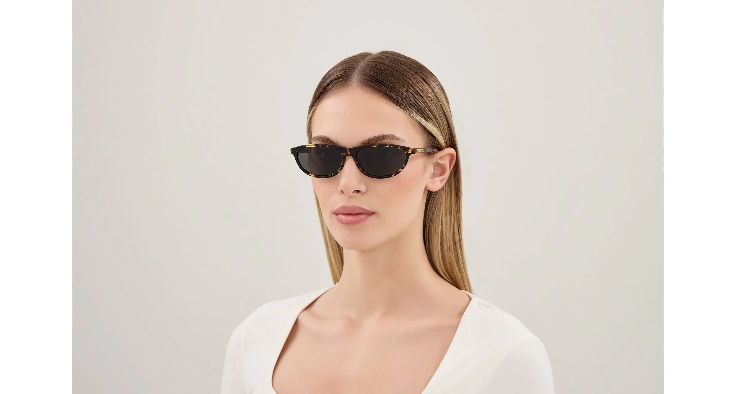 Bottega Veneta BV1497S 002 Occhiali da sole Acetato Havana Grigio Cat Eye - immagine 2