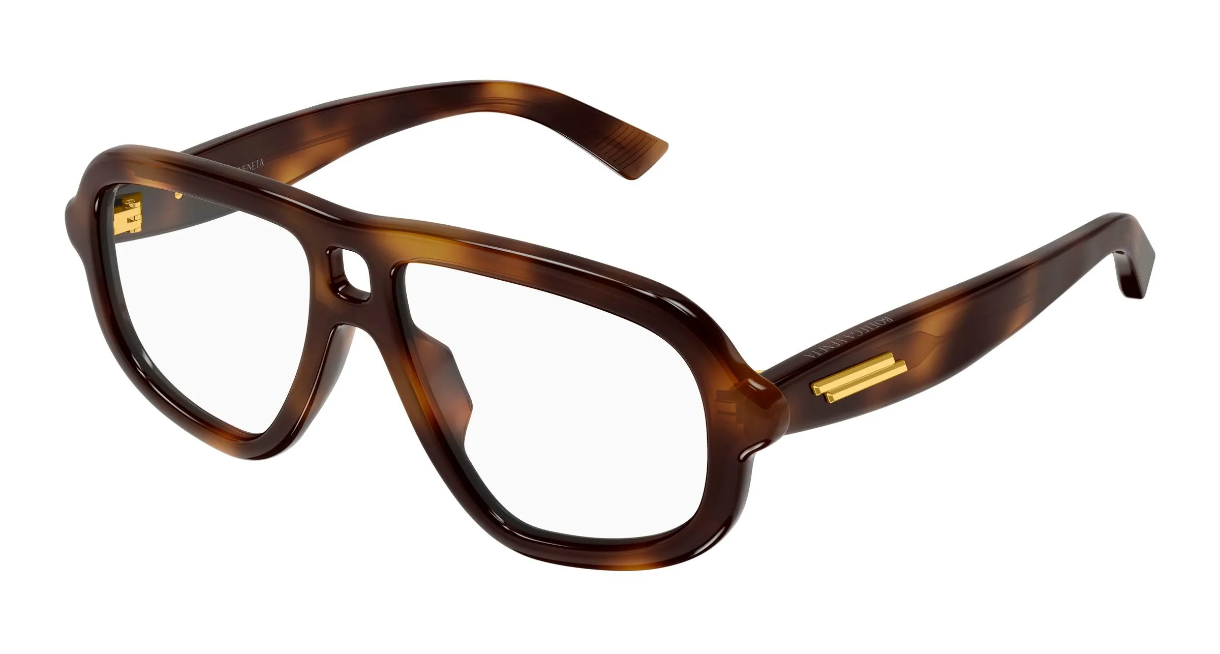 Bottega Veneta BV1495O 002 Montature da vista Acetato Havana Trasparente Pilot - immagine 1