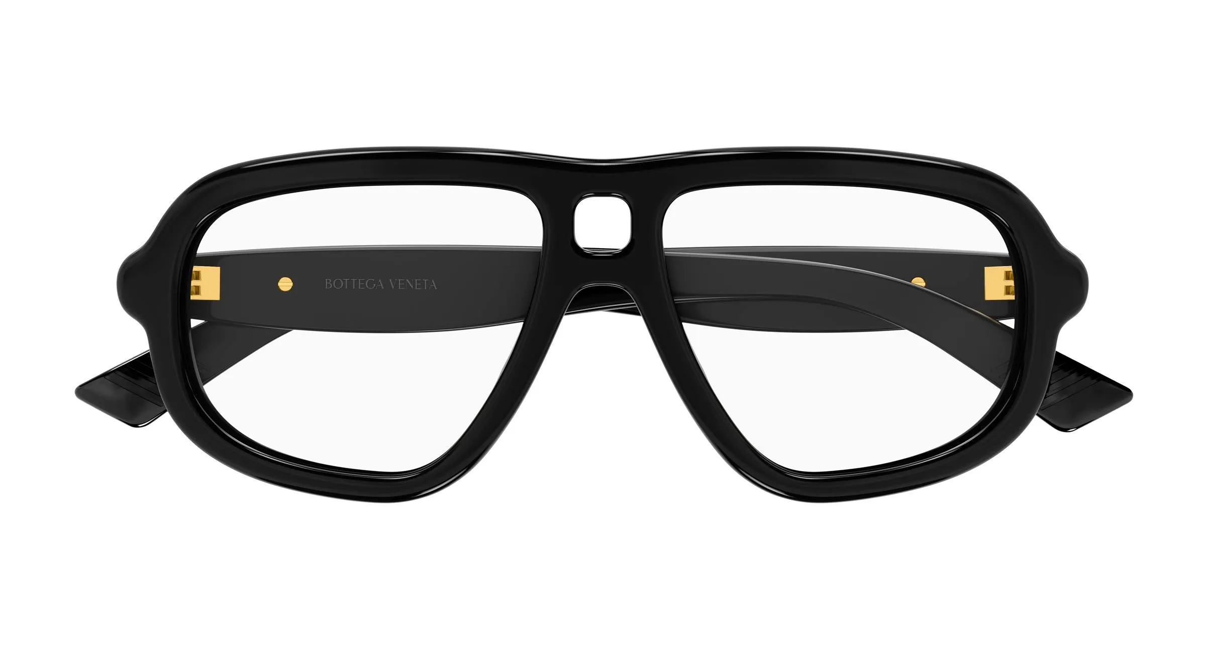 Bottega Veneta BV1495O 001 Montature da vista Acetato Nero Trasparente Pilot - immagine 2