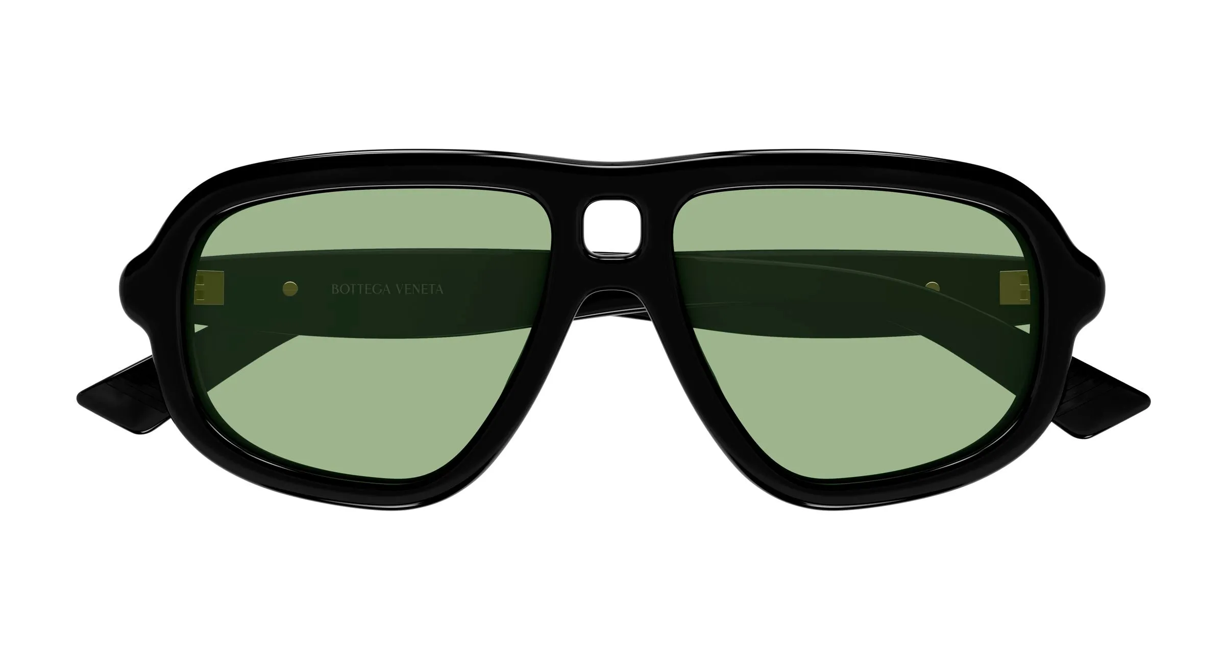 Bottega Veneta BV1494S 003 Occhiali da sole Acetato Nero Verde Pilot - immagine 2