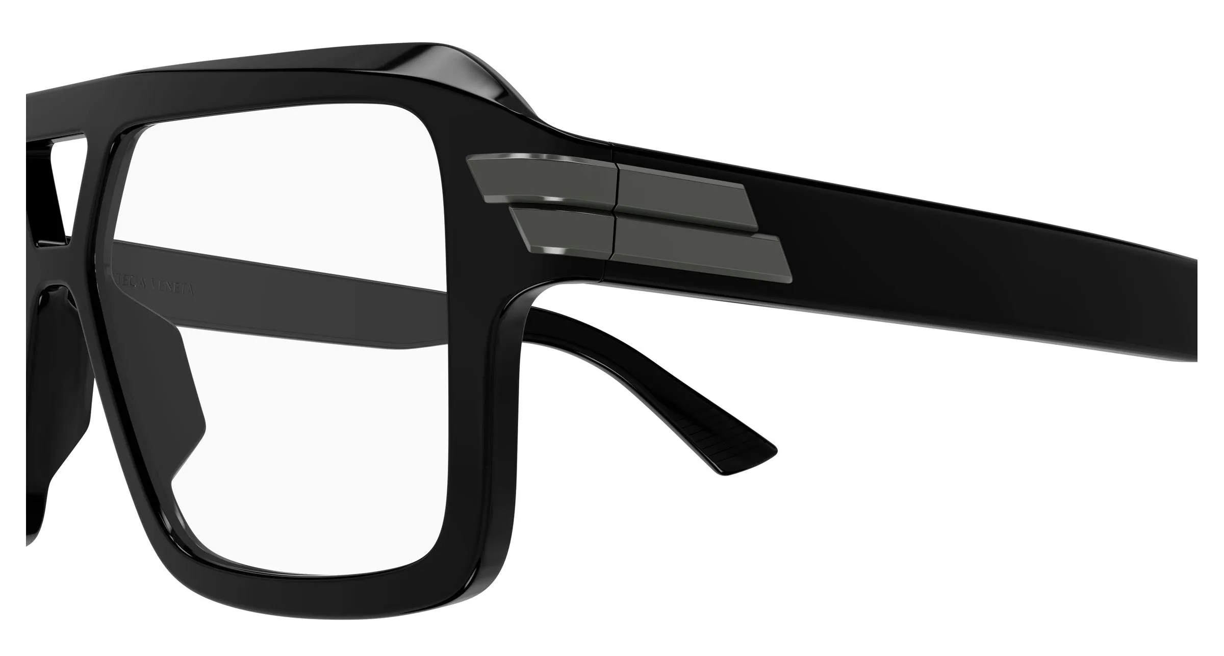 Bottega Veneta BV1491O 001 Montature da vista Acetato Nero Trasparente Pilot - immagine 3