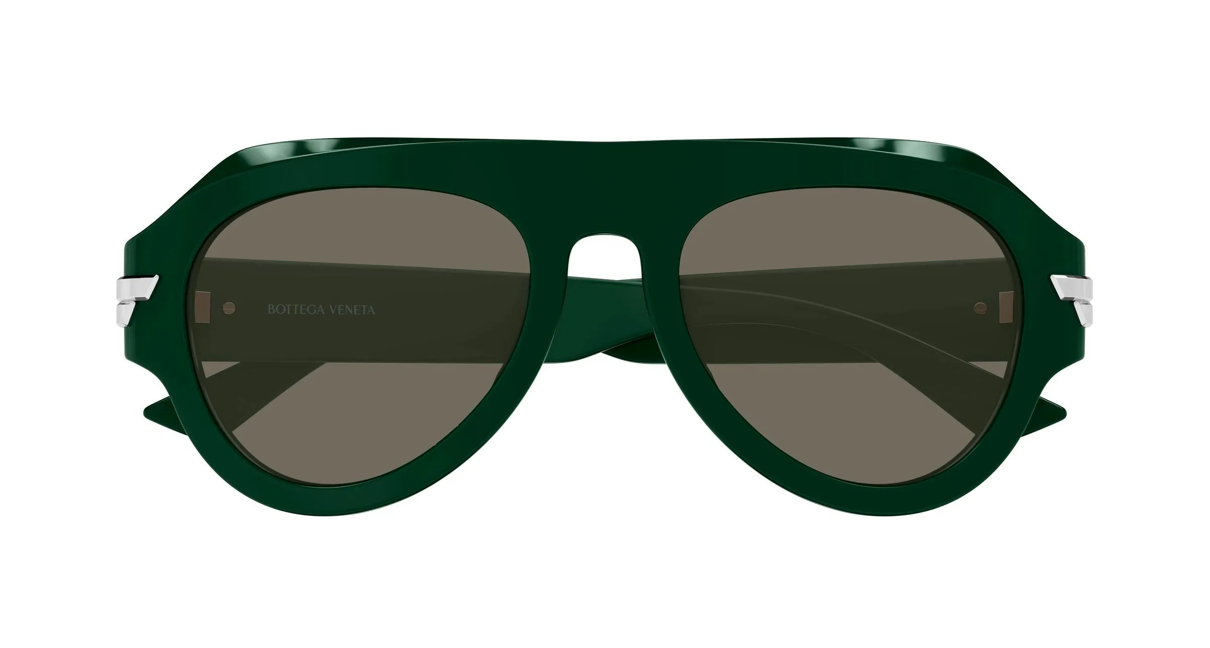 Bottega Veneta BV1488S 005 Occhiali da sole Acetato Verde Marrone Pilot - immagine 2