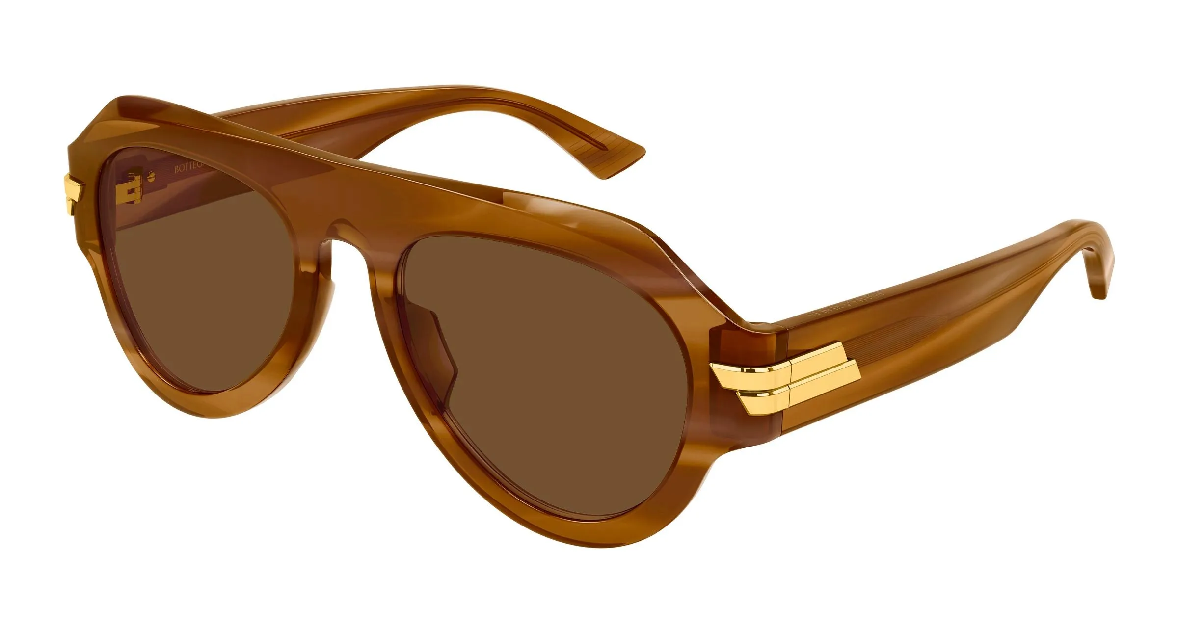 Bottega Veneta BV1488S 003 Occhiali da sole Acetato Marrone Marrone Pilot - immagine 1