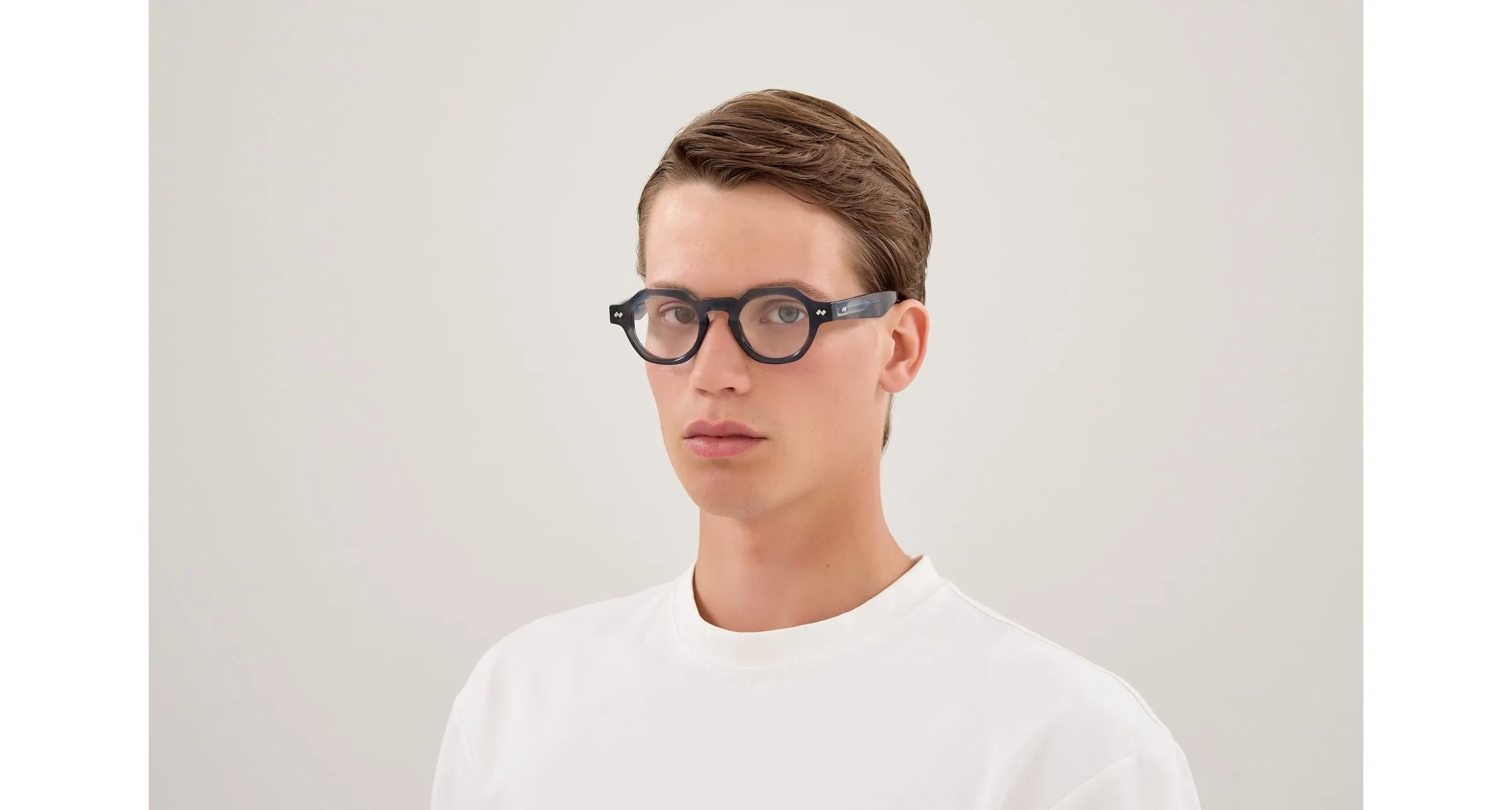 Bottega Veneta BV1487O 004 Montature da vista Acetato Blu Trasparente Rotonda - immagine 2