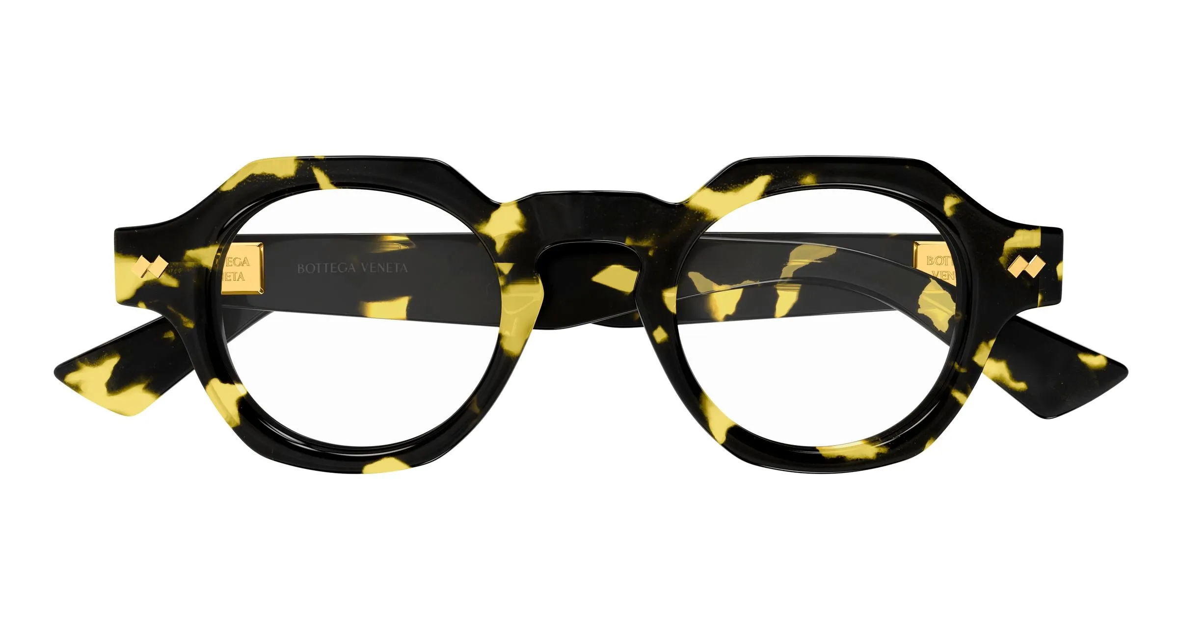 Bottega Veneta BV1487O 002 Montature da vista Acetato Havana Trasparente Rotonda - immagine 2